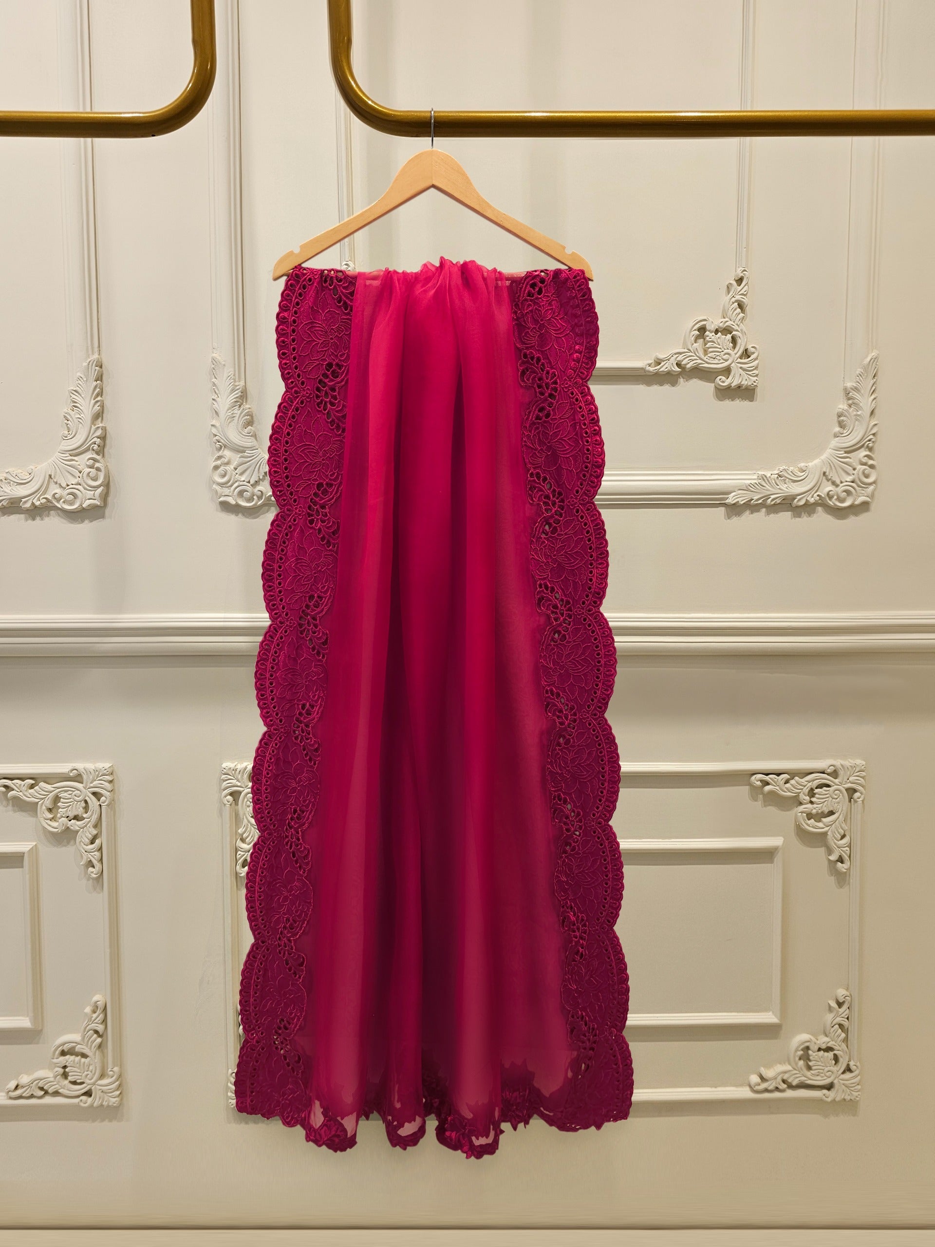 2 Piece - Pure Embroidered Cotton Net Suit S114960