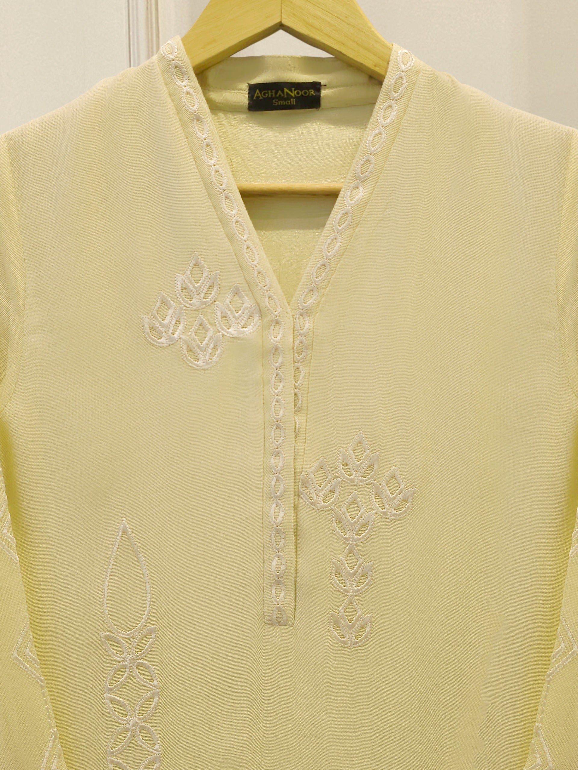 2 Piece - Pure Embroidered Cotton Net Suit S114935