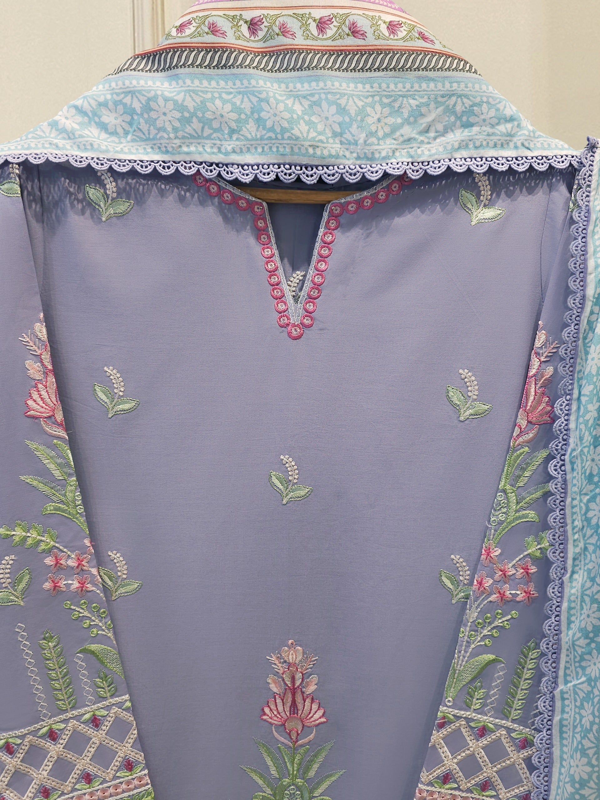 2 Piece - Embroidered Cambric Suit S114937
