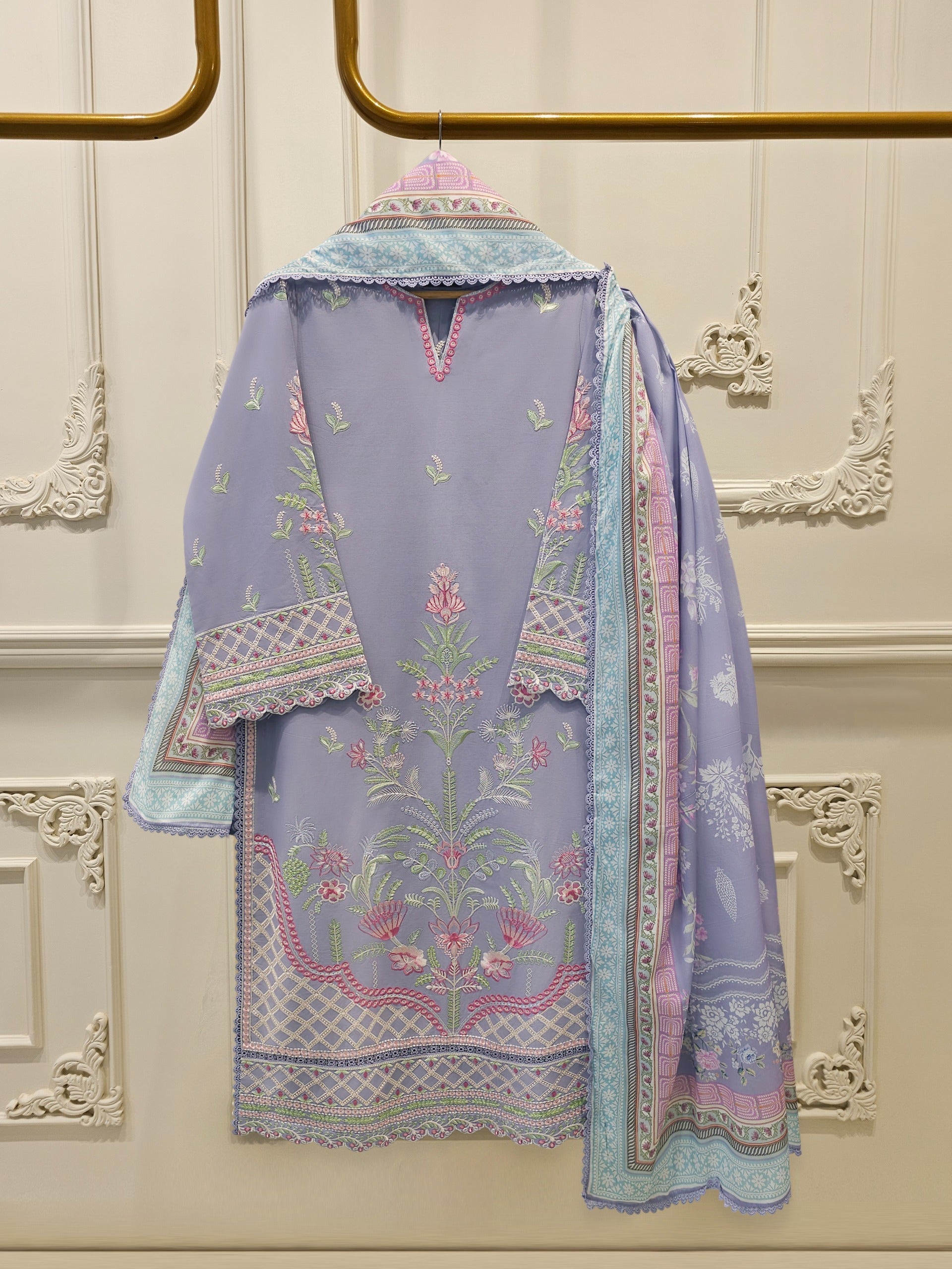 2 Piece - Embroidered Cambric Suit S114937