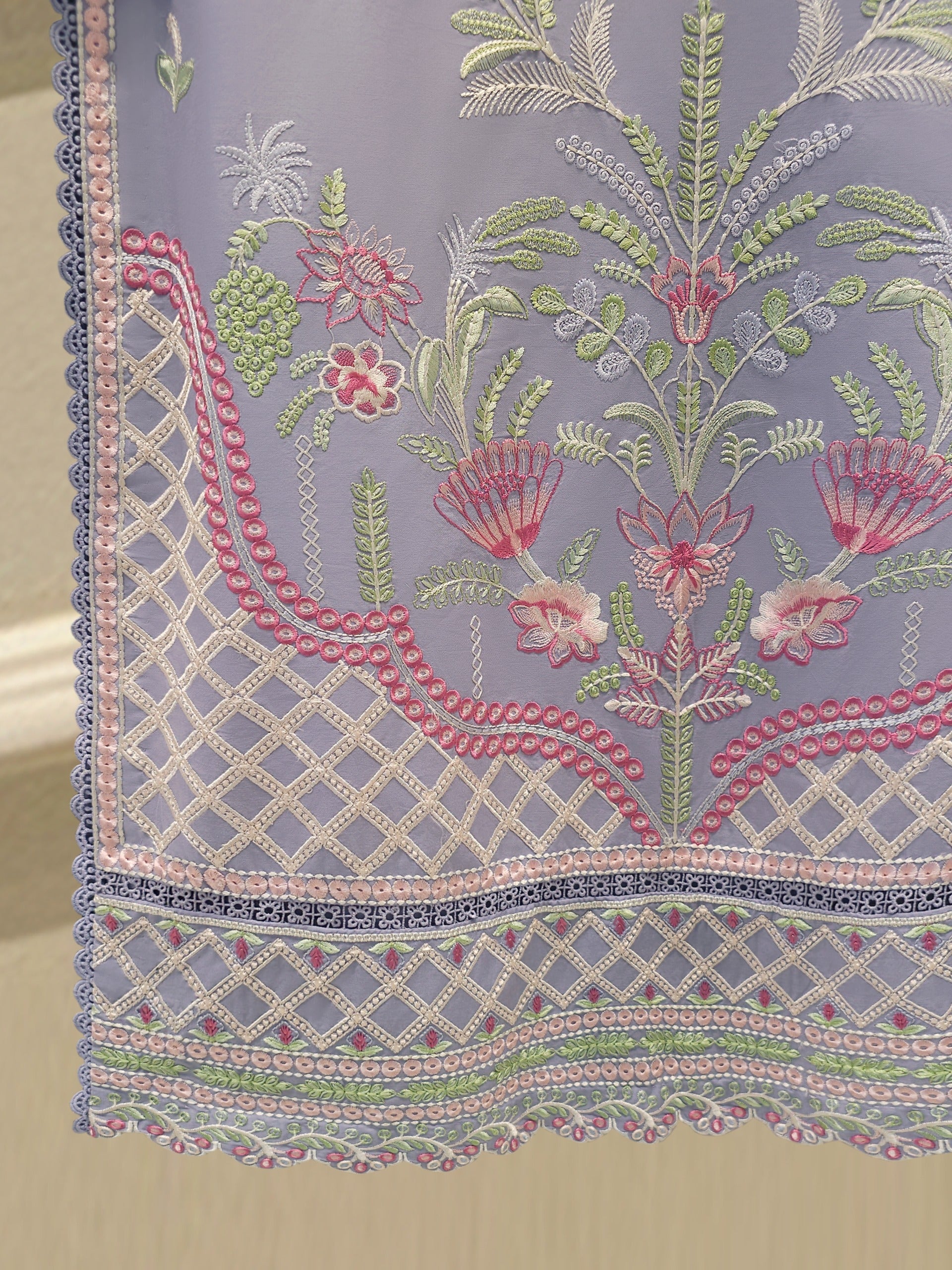 2 Piece - Embroidered Cambric Suit S114937