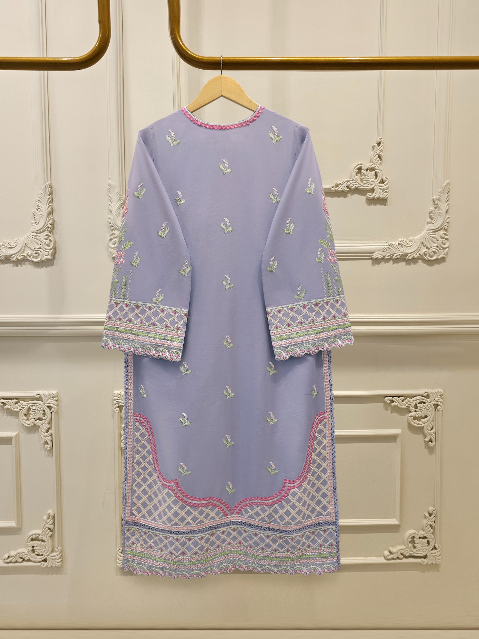 2 Piece - Embroidered Cambric Suit S114937