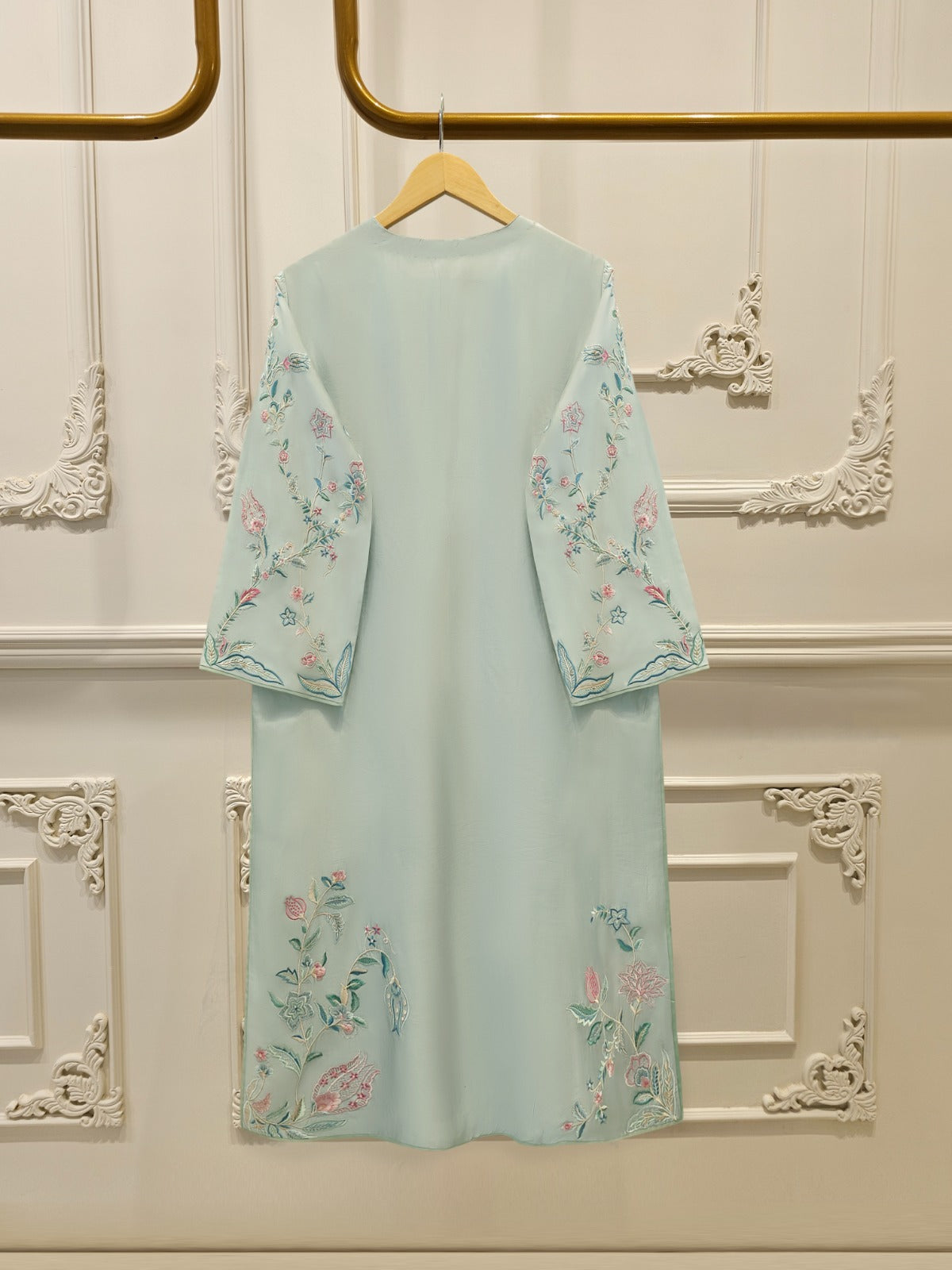 Pure Sheesha Silk Embroidered Shirt S114956