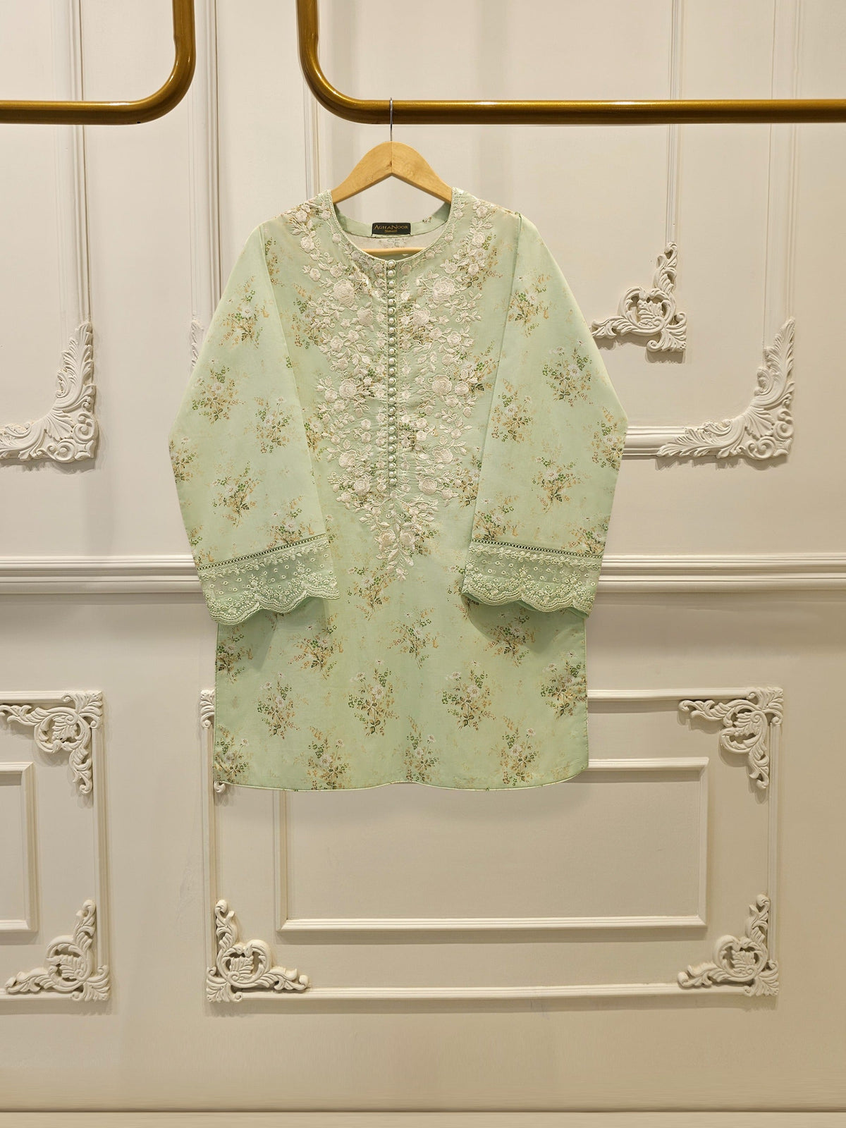 Embroidered Digital Printed Cambric Shirt S113010