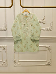 Embroidered Digital Printed Cambric Shirt S113010