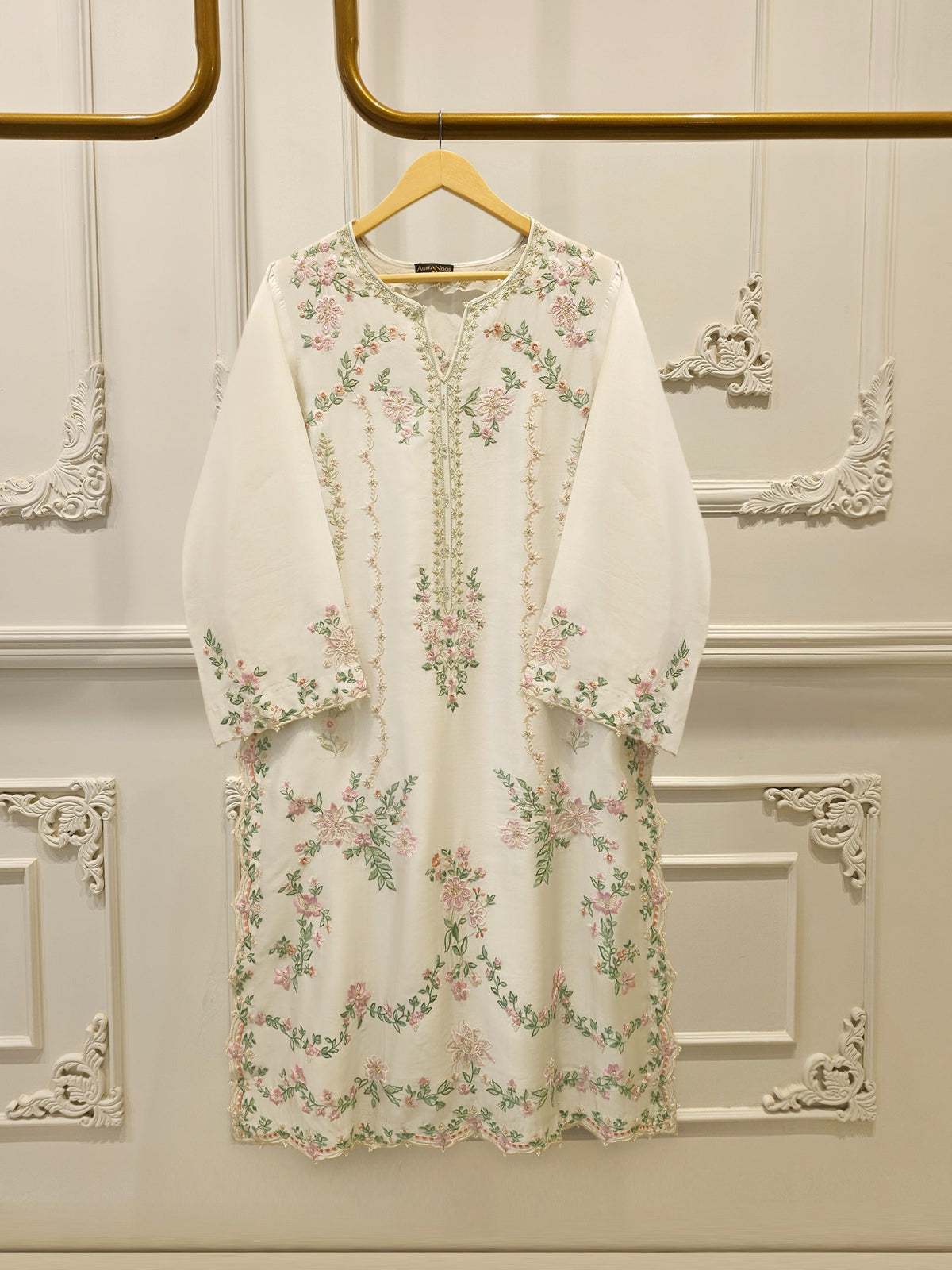 Pure Sheesha Silk Embroidered Shirt S114964