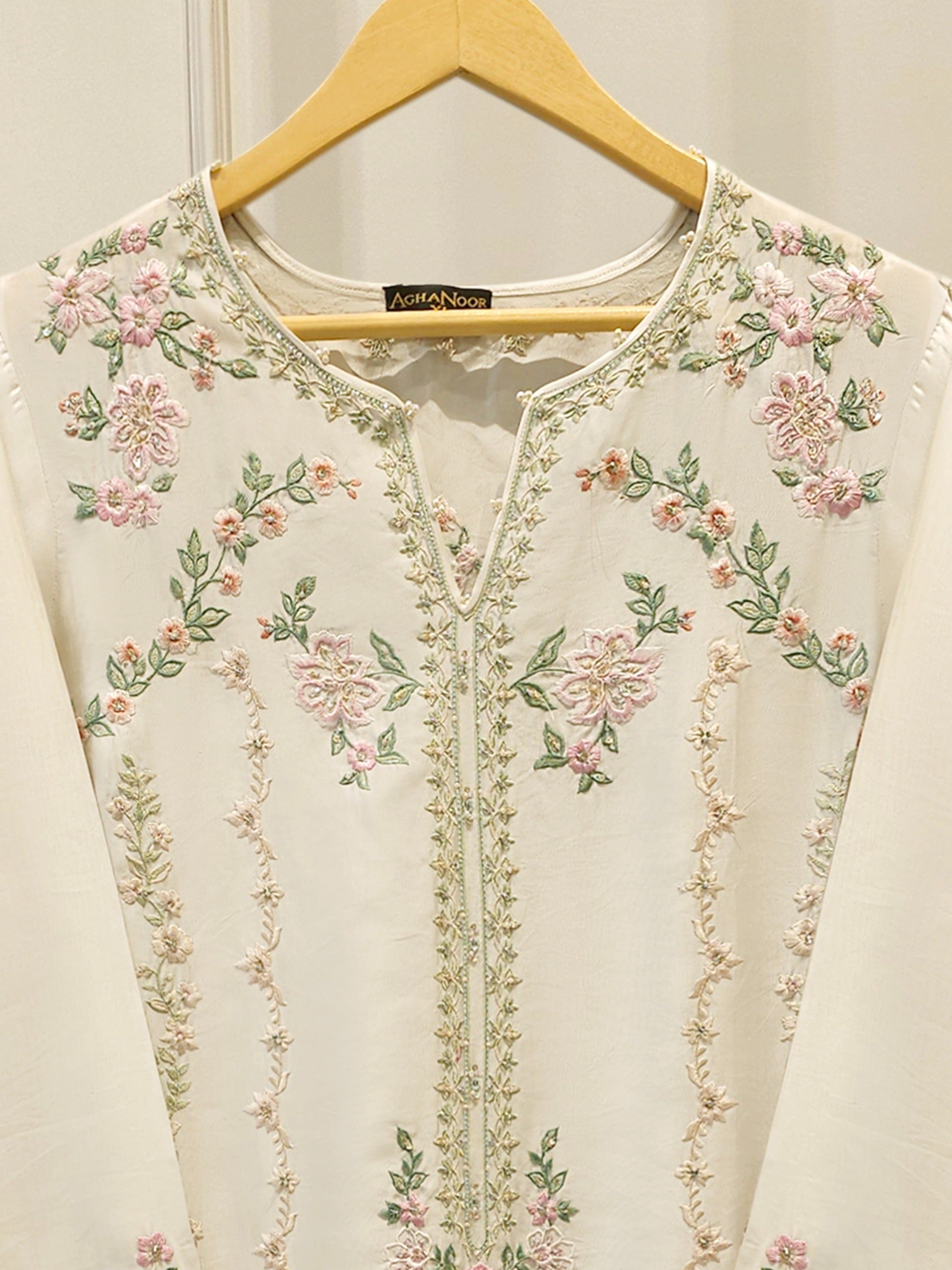Pure Sheesha Silk Embroidered Shirt S114964