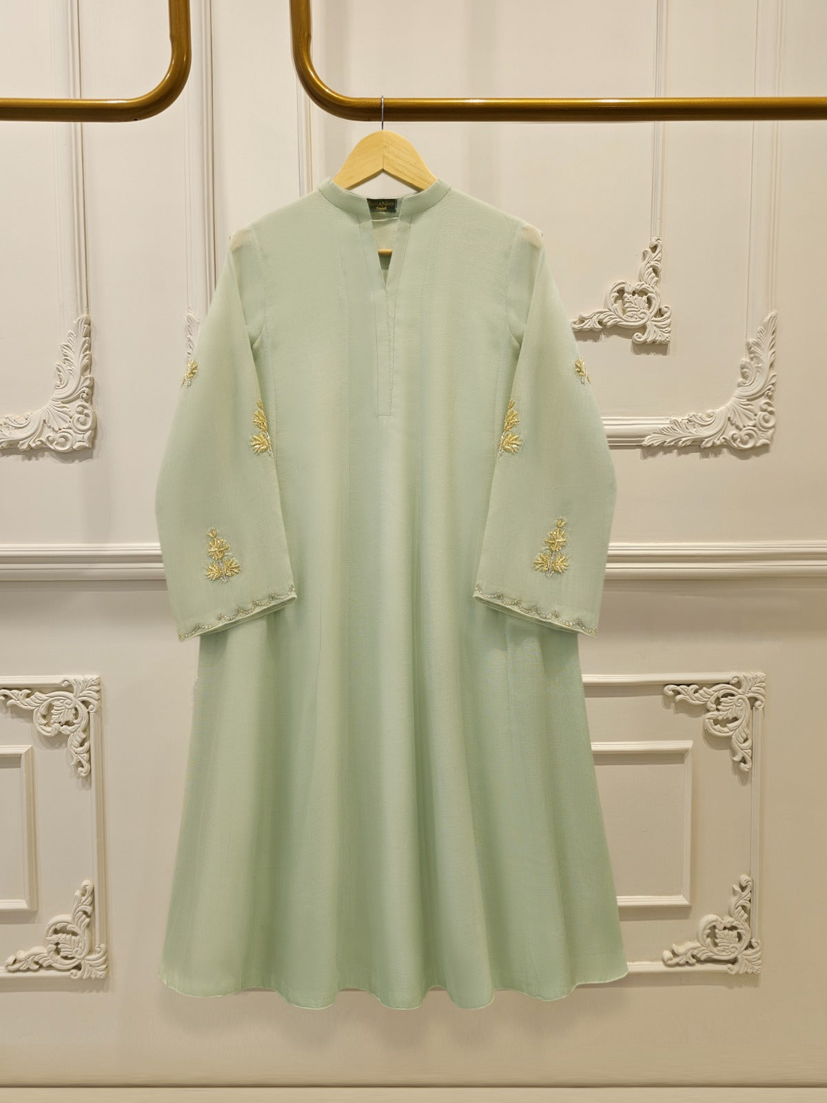 Pure Embroidered Cotton Net Suit S114970