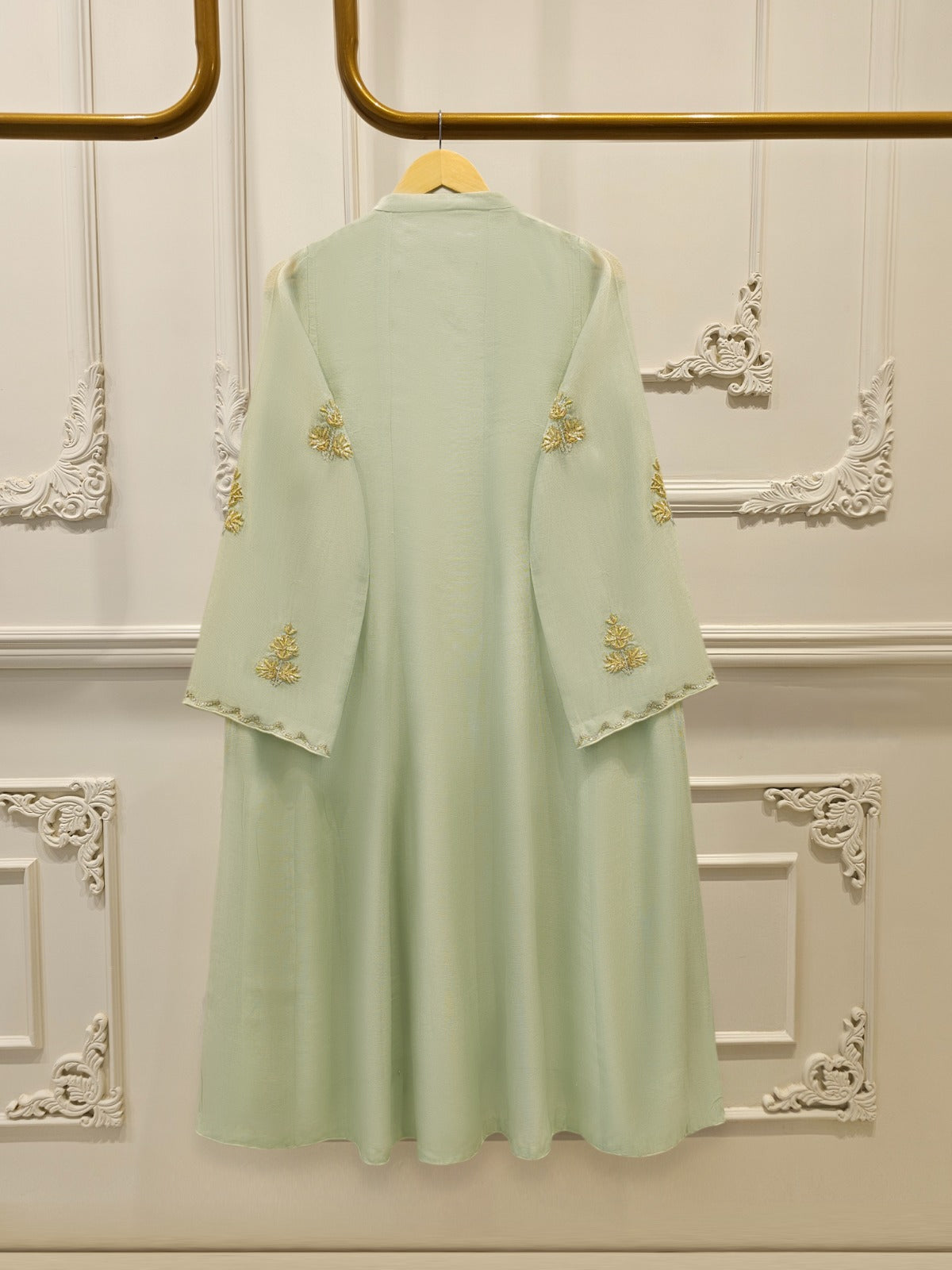 Pure Embroidered Cotton Net Suit S114970
