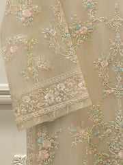 2 Piece - Pure Organza Embroidered Suit S114961
