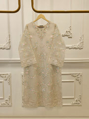 2 Piece - Pure Organza Embroidered Suit S114961