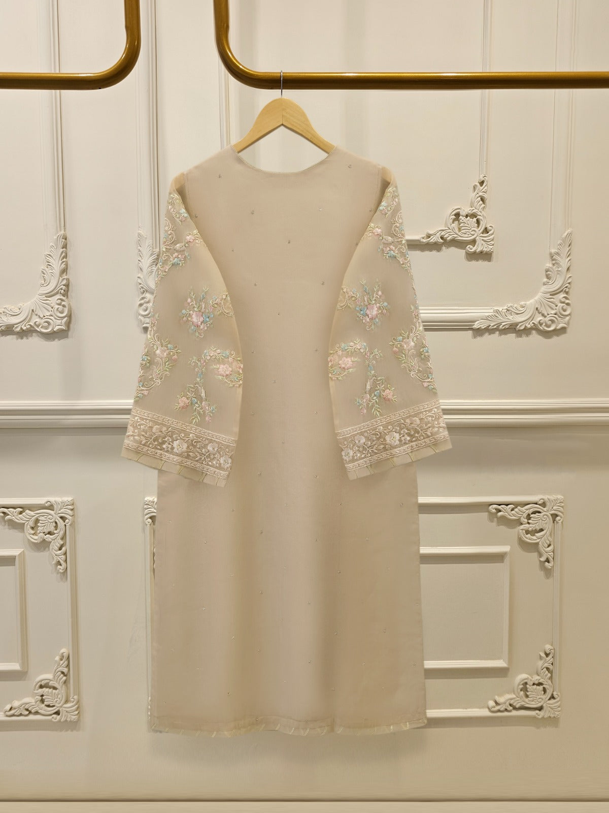 2 Piece - Pure Organza Embroidered Suit S114961