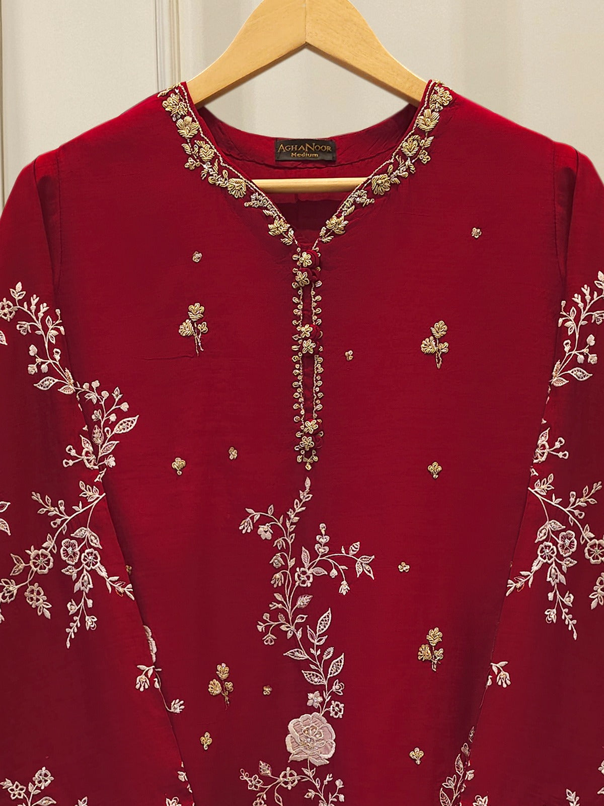 Pure Khadi Silk Embroidered Shirt S113435
