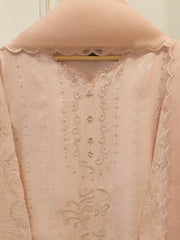 3 Piece- Pure  Sheesha Silk Embroidered Suit S115122