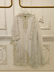 3 Piece- Pure  Sheesha Silk Embroidered Suit S115118