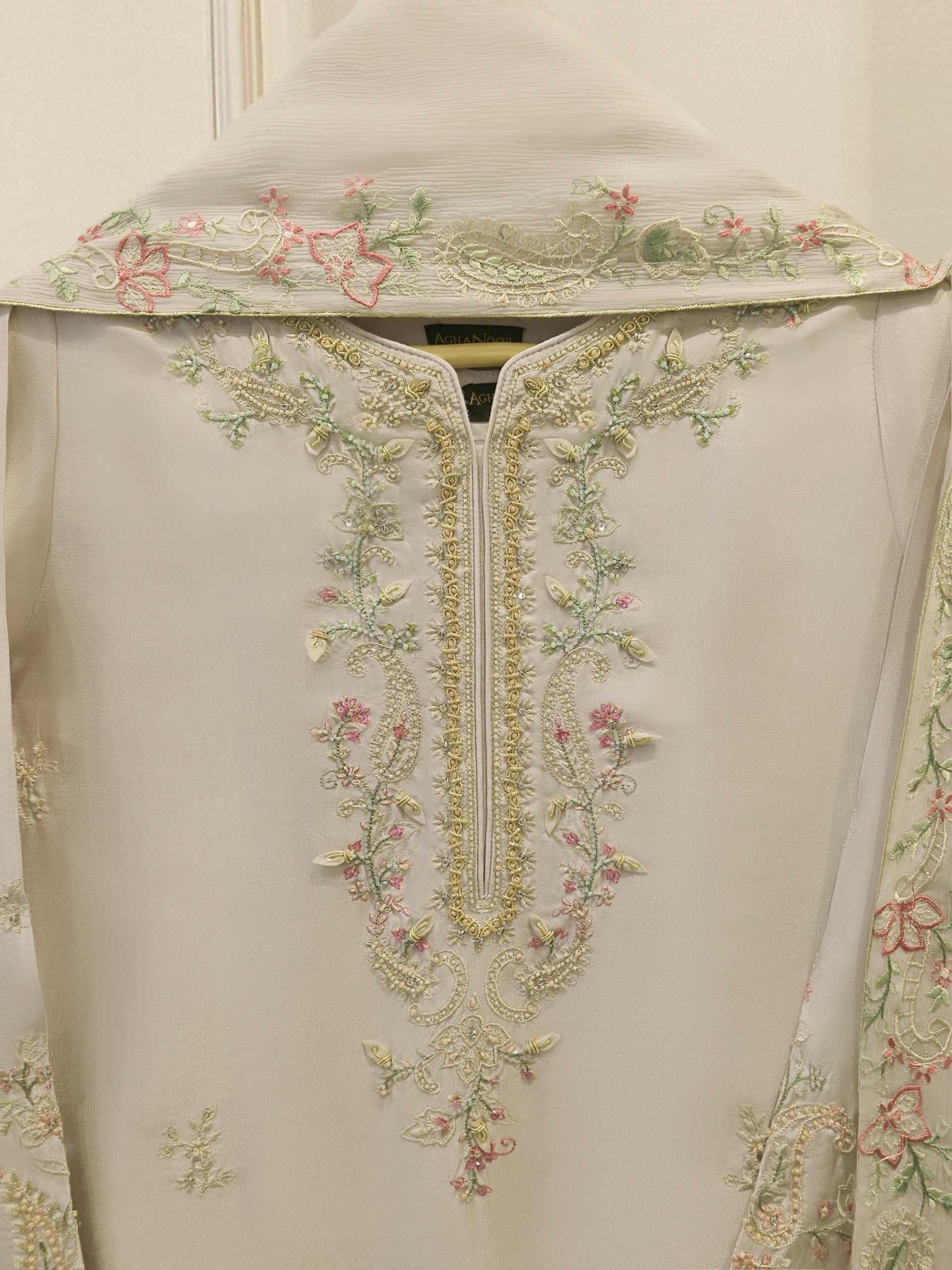 3 Piece- Pure  Sheesha Silk Embroidered Suit S115118