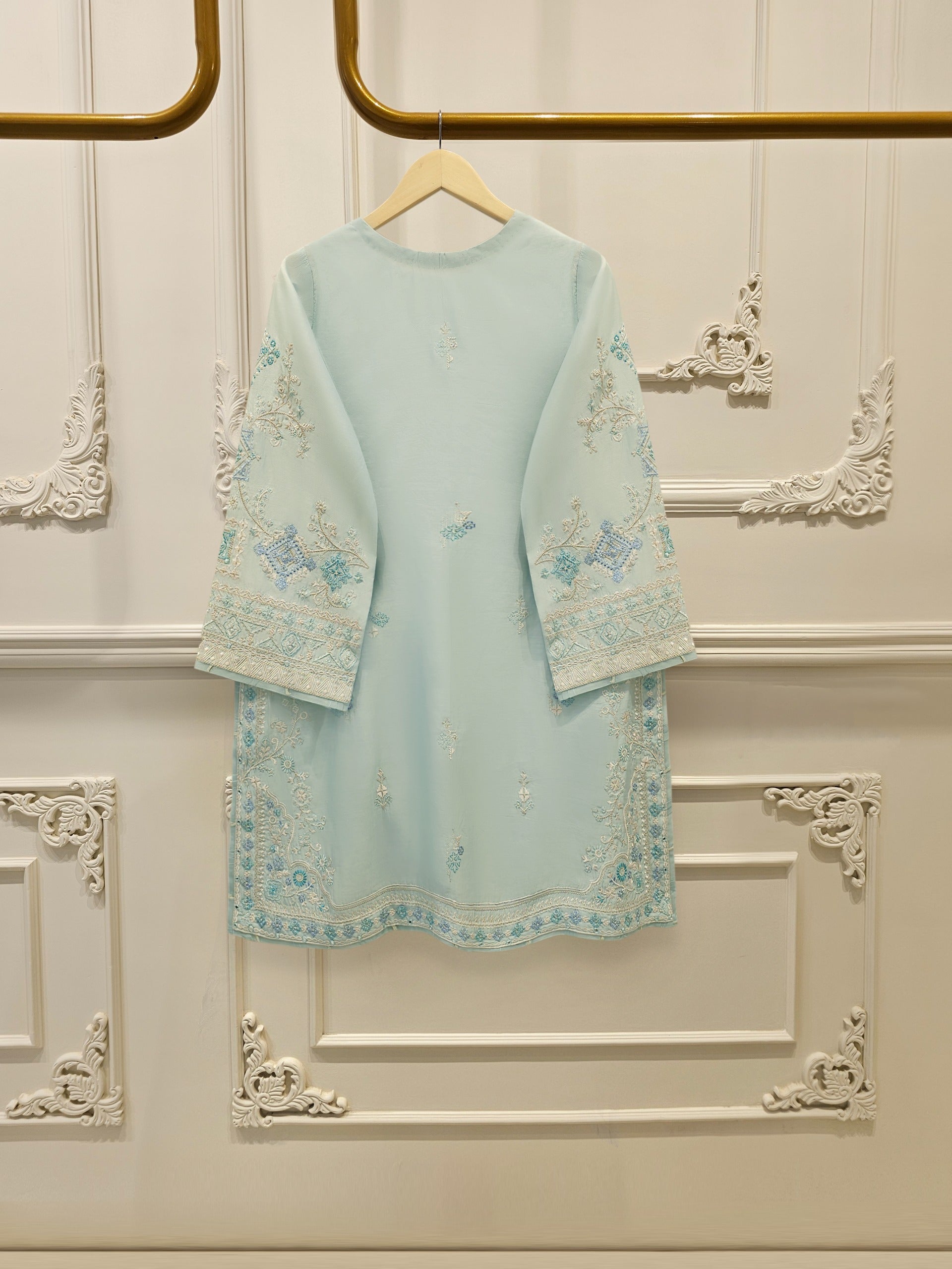3 Piece - Pure Khaddi Silk Embroidered  Suit S115124