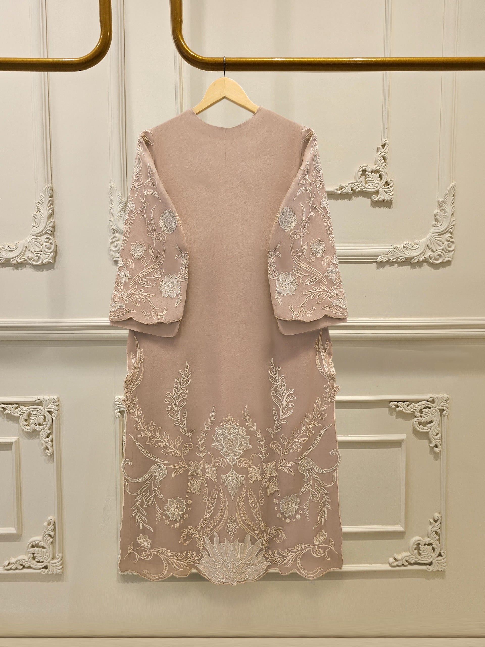 2 Piece - Pure Organza Embroidered Suit S114939