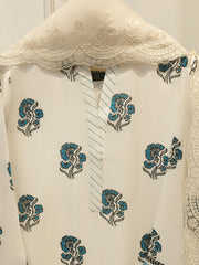 3 Piece- Pure  Sheesha Silk Embroidered Suit S115128