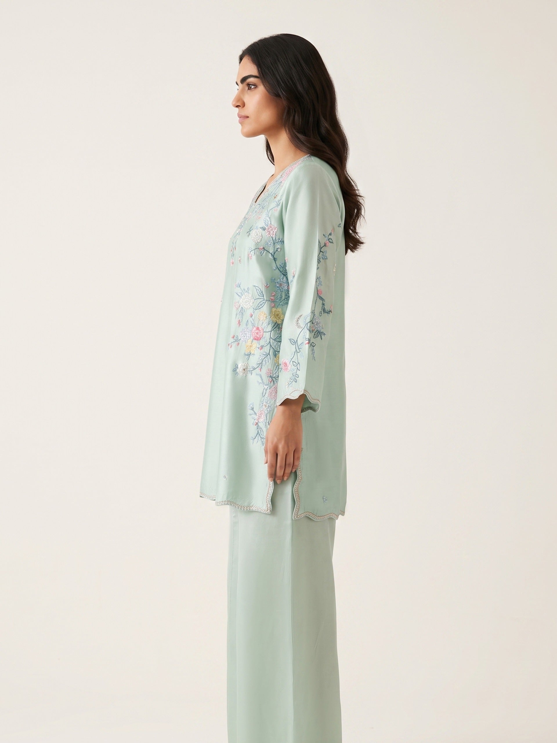 2 Piece - Embroidered Shesha Silk suit WS00389