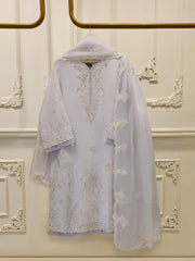 3 Piece- Pure  Sheesha Silk Embroidered Suit S115308
