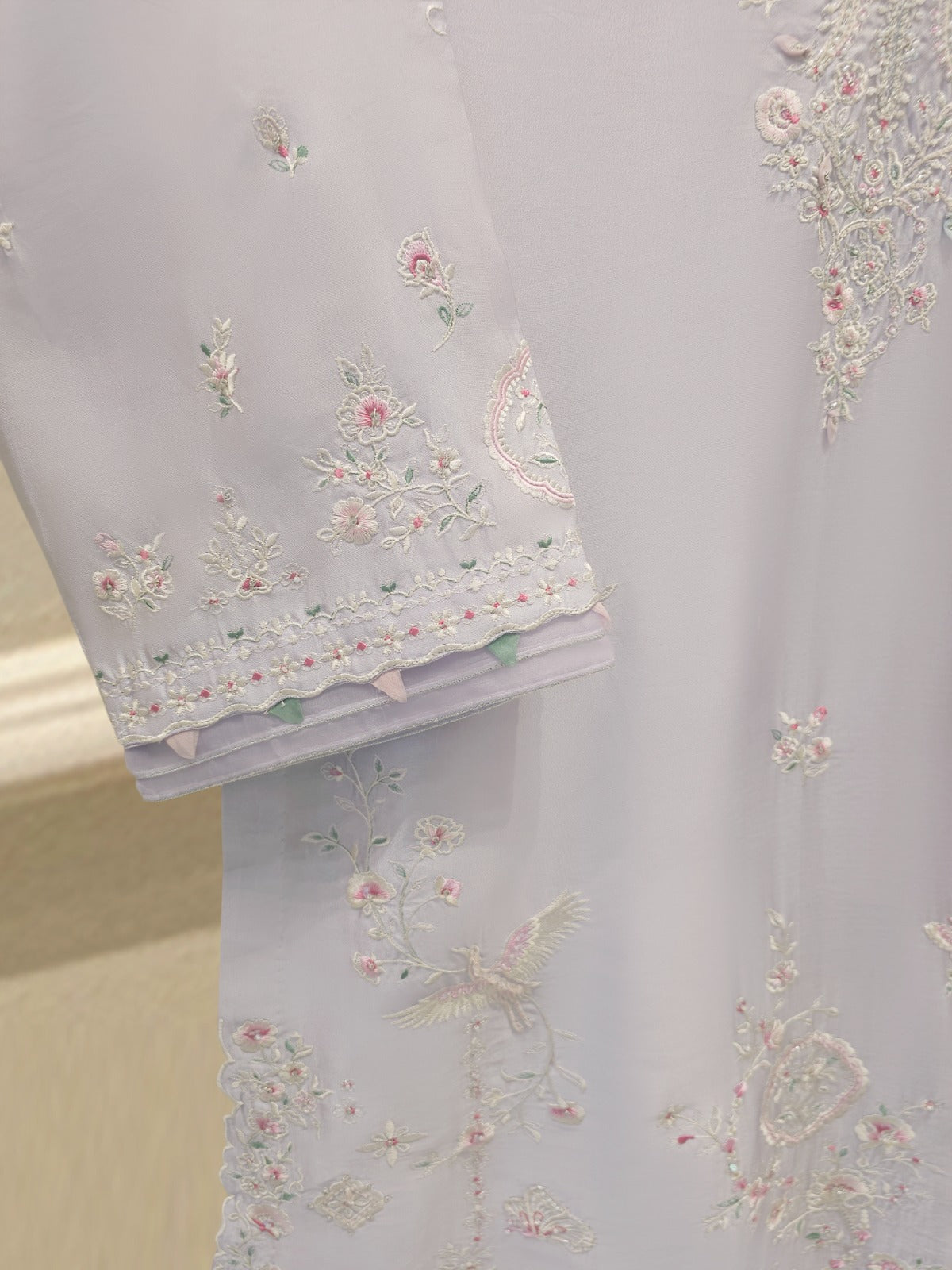 3 Piece- Pure  Sheesha Silk Embroidered Suit S115308