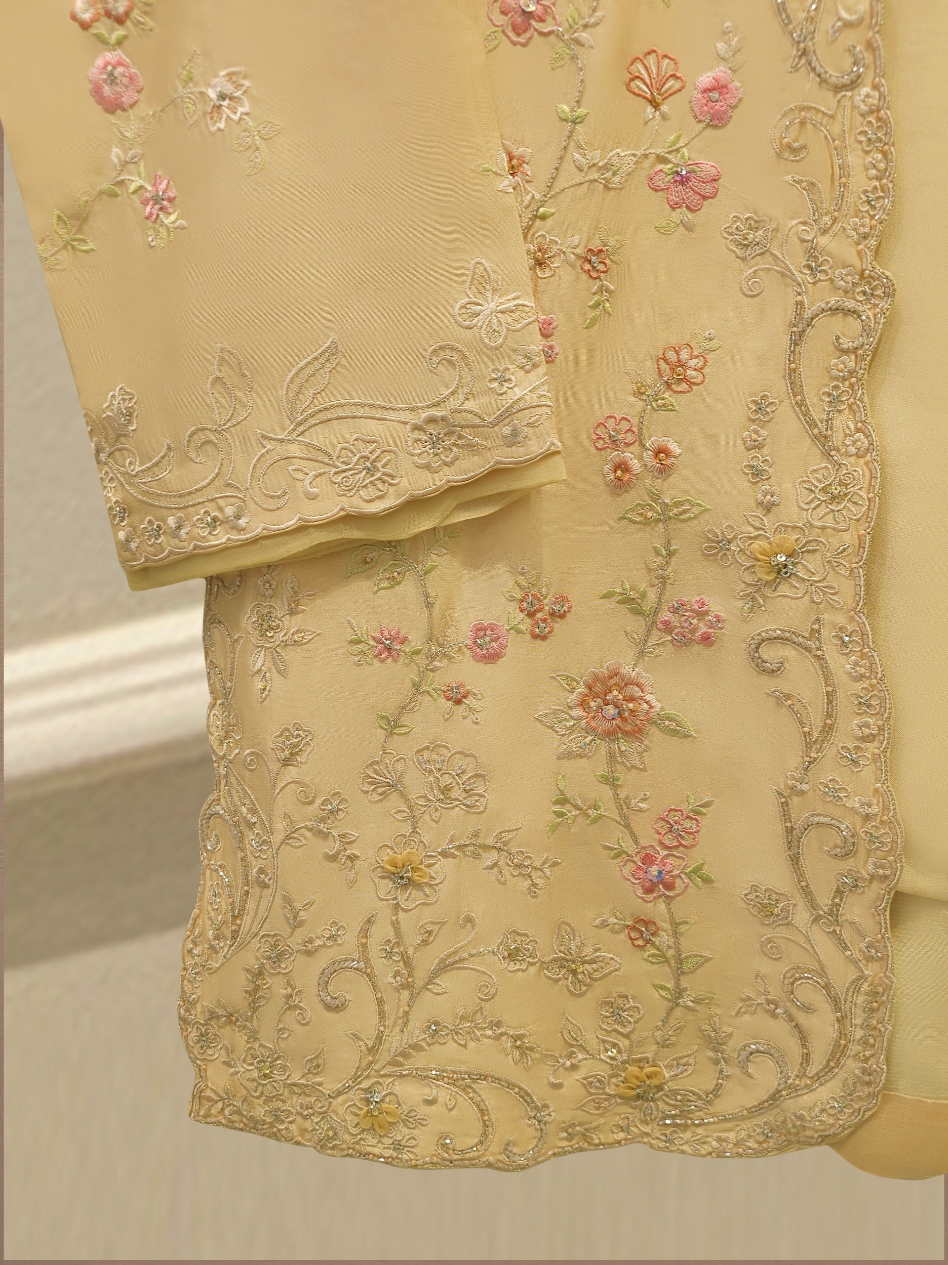2 Piece- Pure Sheesha Silk Embroidered Suit S115310