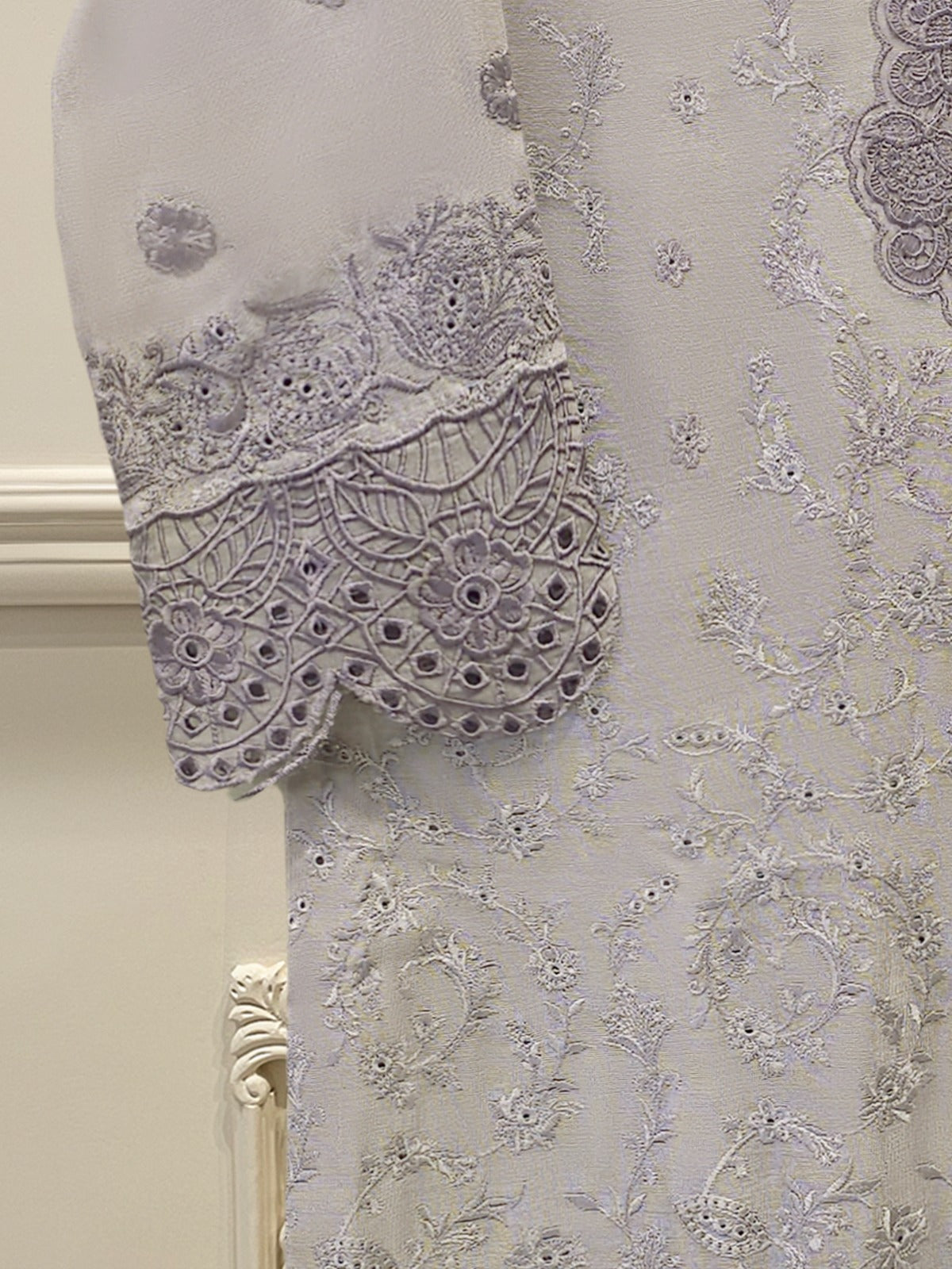 Pure Embroidered Cotton Net Shirt-S114098
