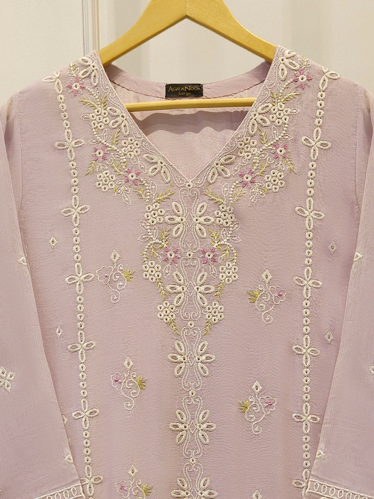 2 Piece - Pure Embroidered Cotton Net Suit S114776