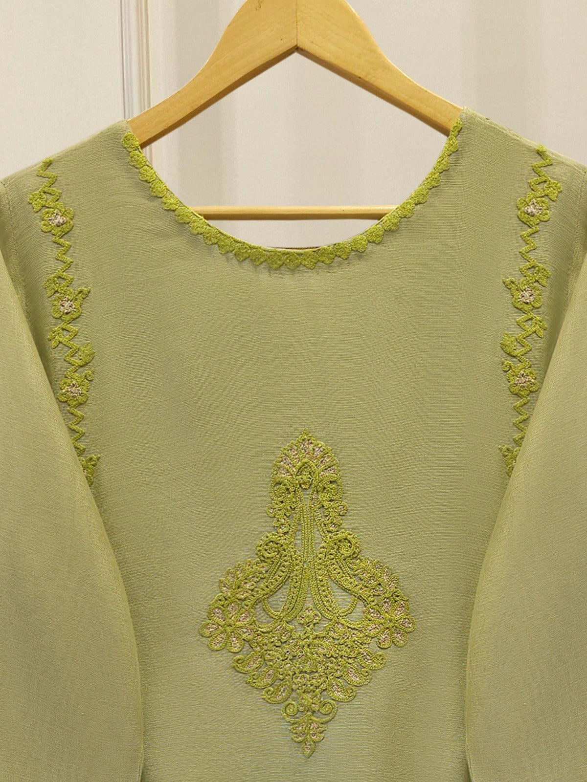 Pure Embroidered Cotton Net Shirt-S113949