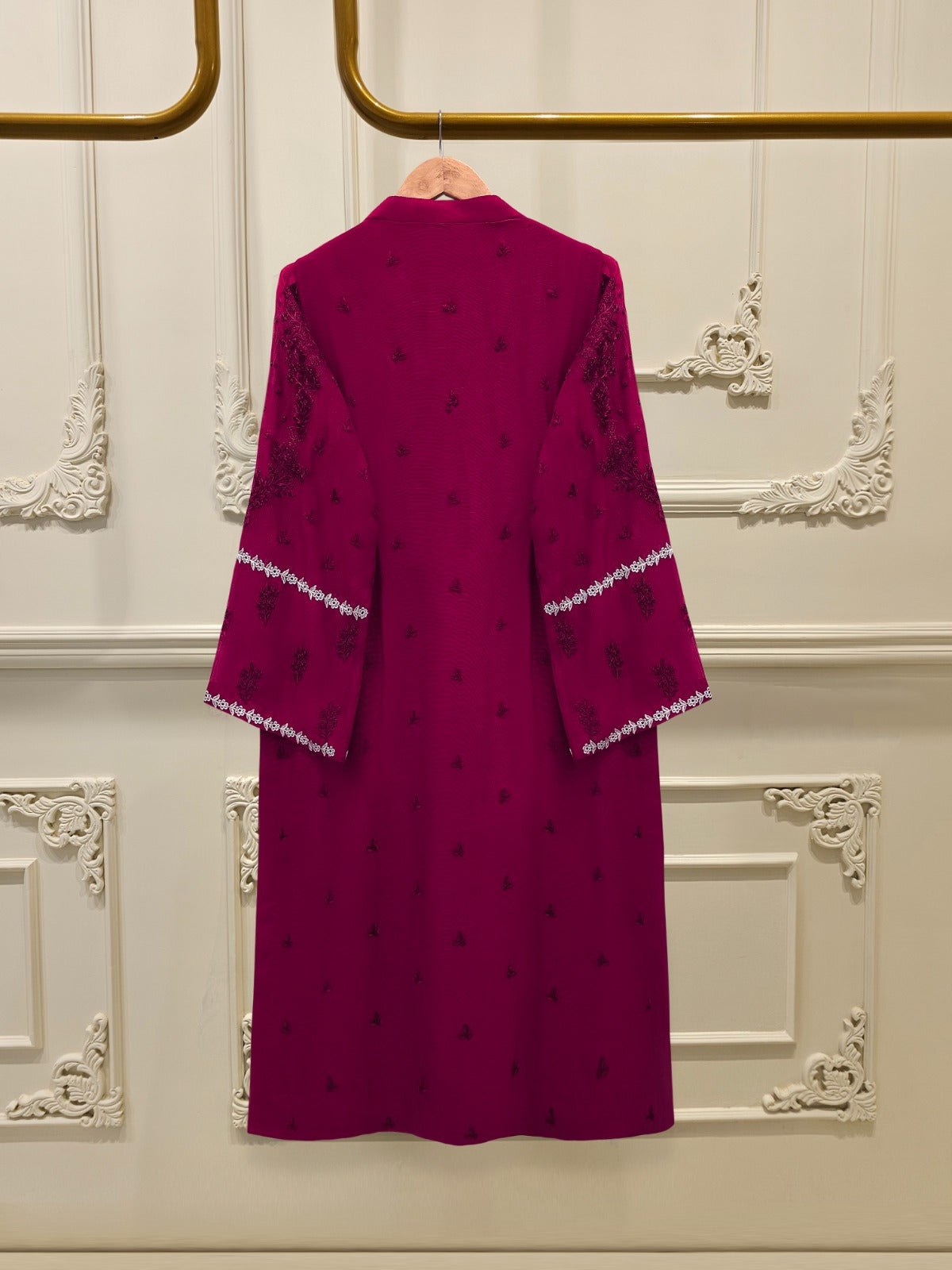 2 Piece - Pure Embroidered Cotton Net Suit S113206