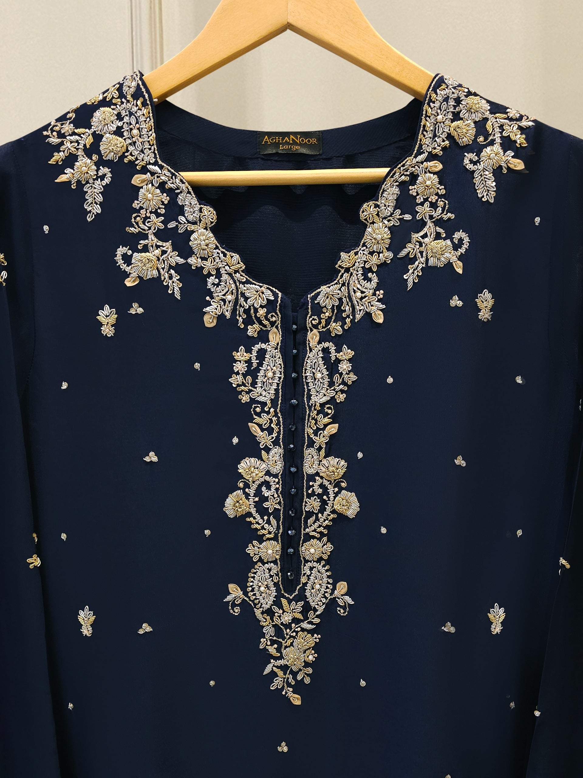 2 Piece- Pure Sheesha Silk Embroidered Suit S115358