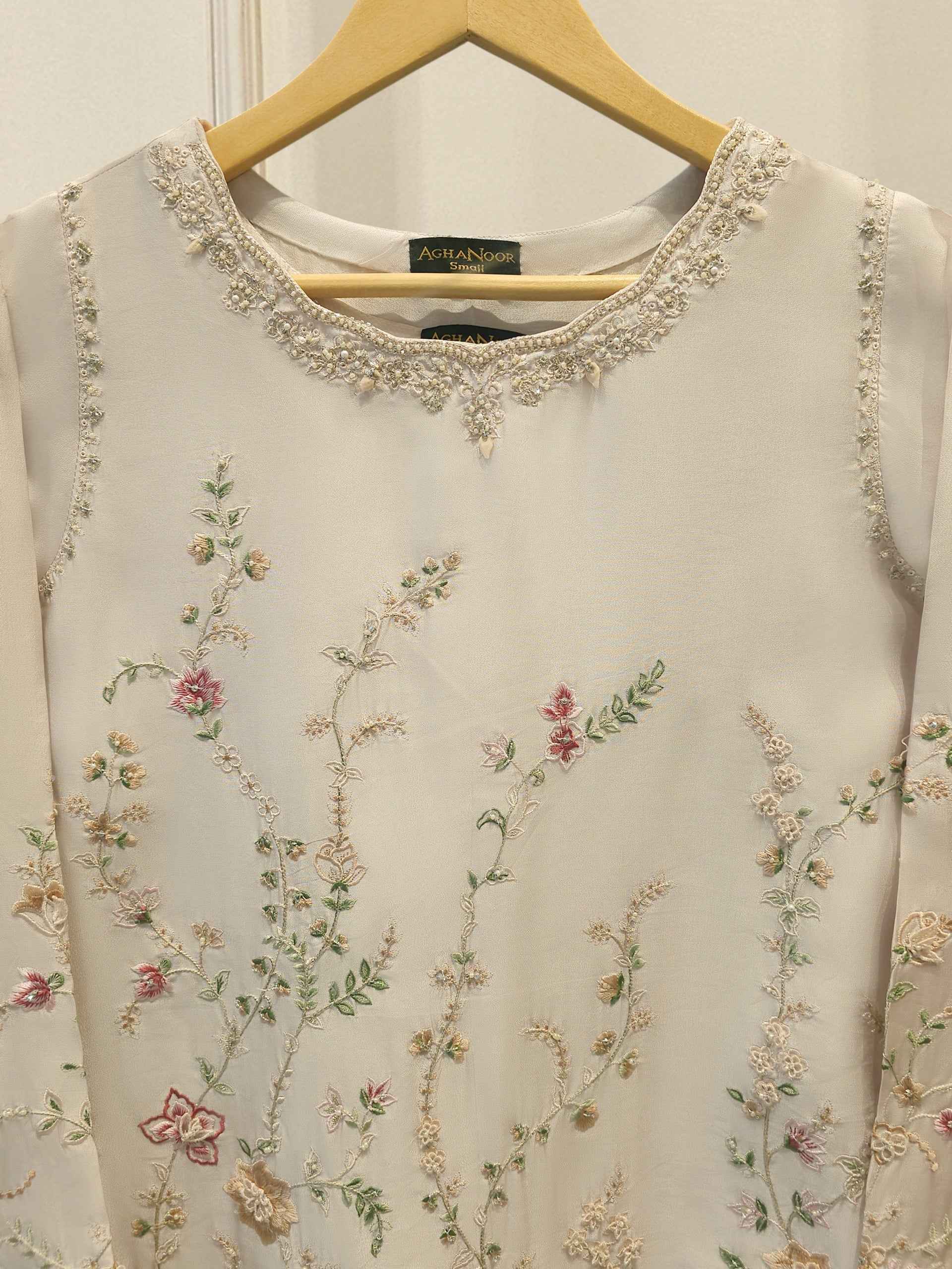 2 Piece- Pure Sheesha Silk Embroidered Suit S115381