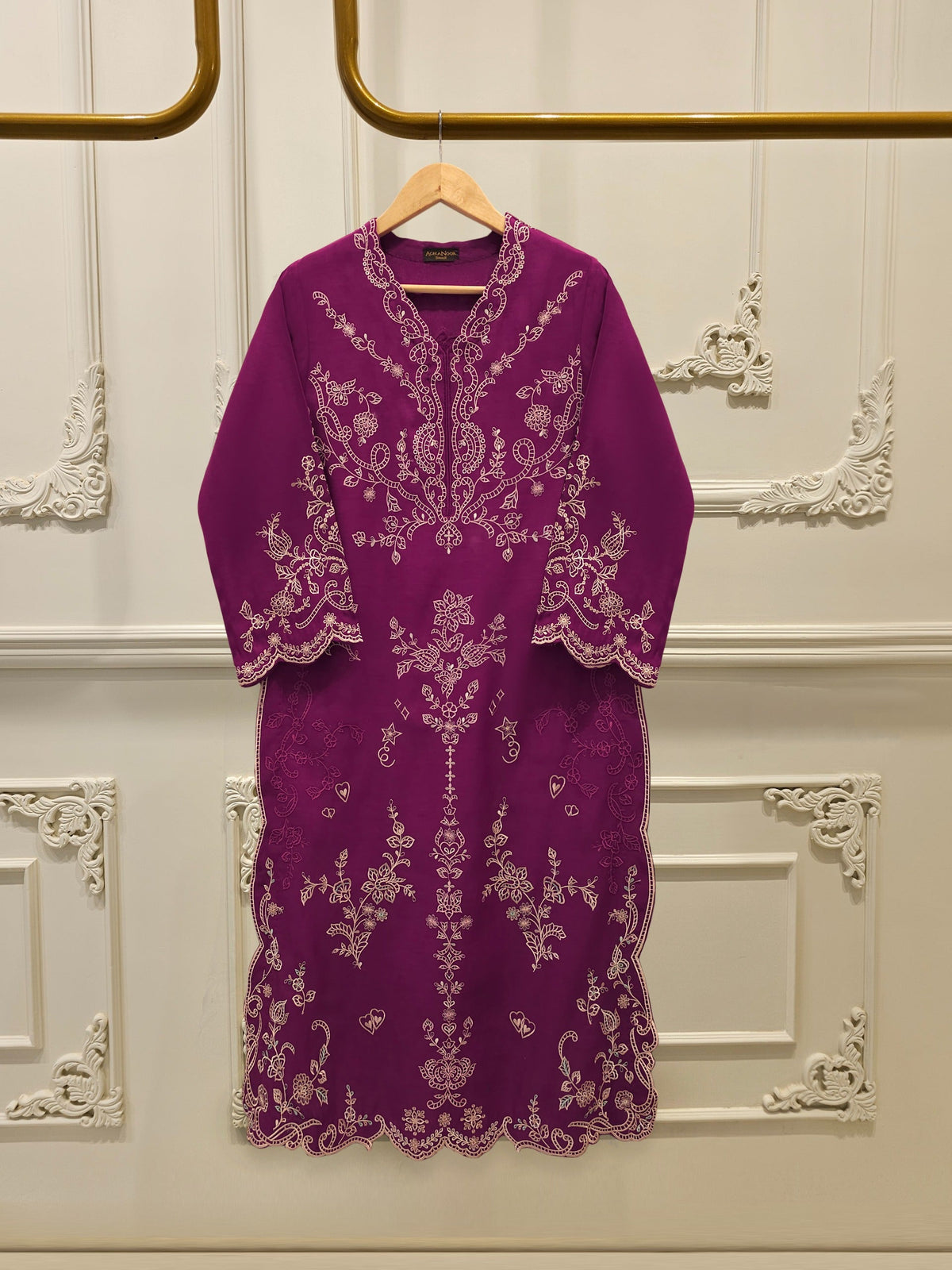 Embroidered Kora Cotton Shirt-S114971