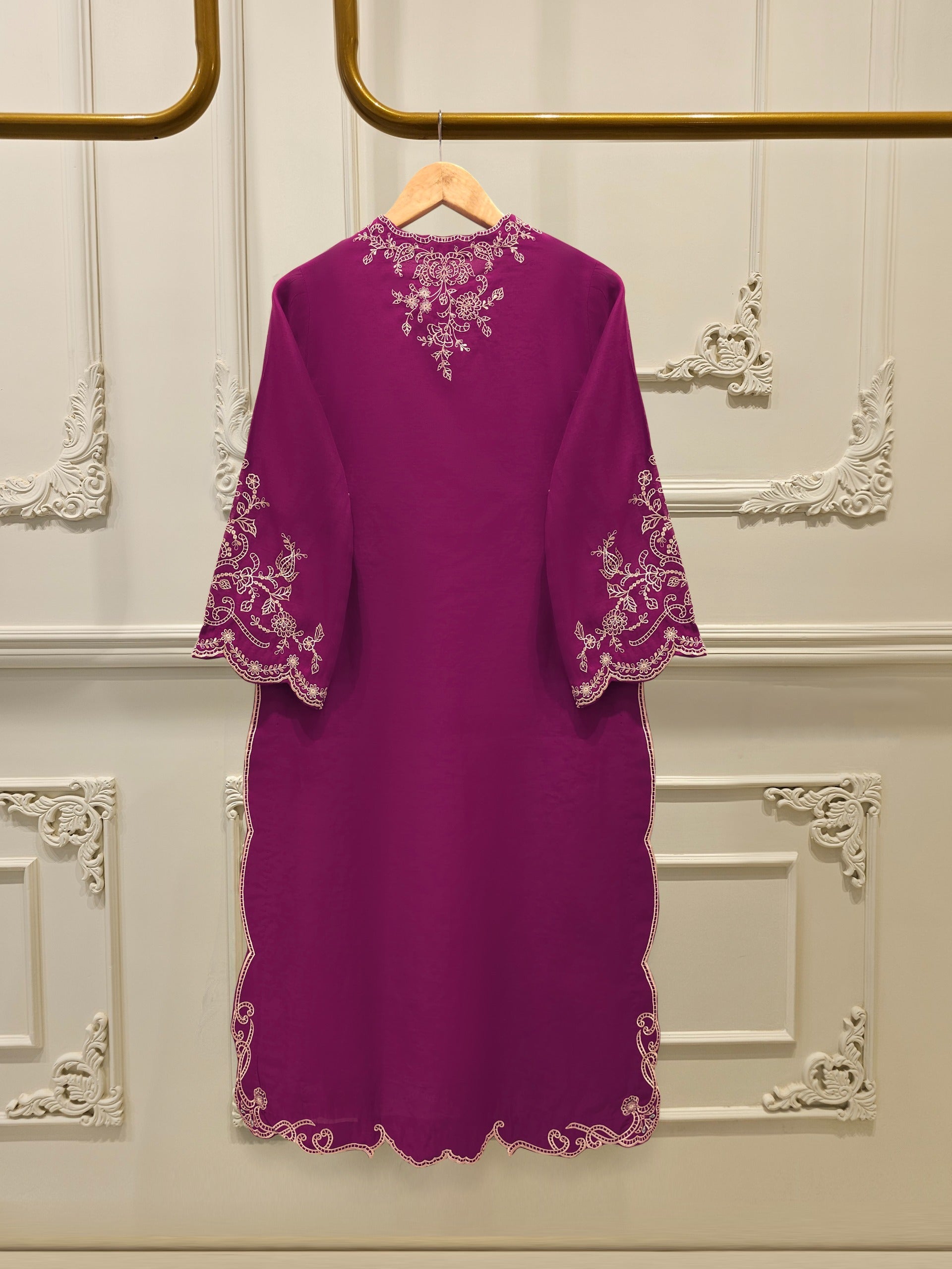 Embroidered Kora Cotton Shirt-S114971