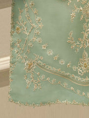 3 Piece - Pure Organza Embroidered Suit S113260