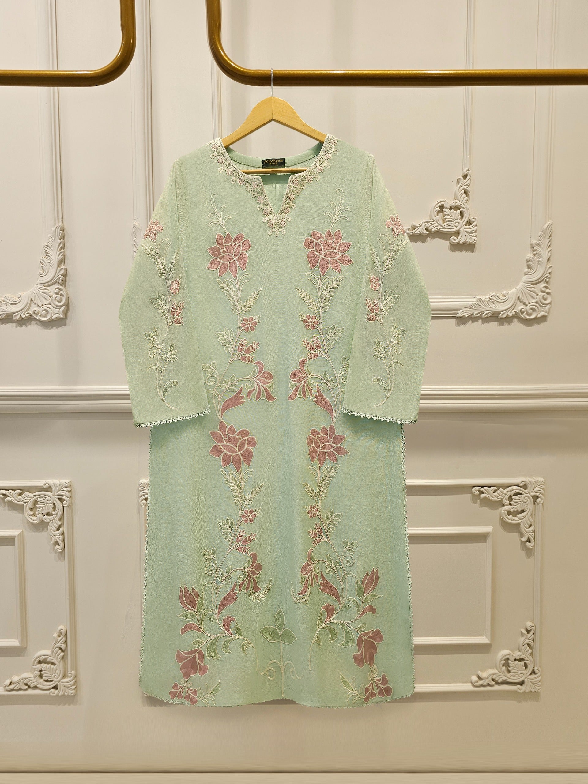 2 Piece - Pure Embroidered Cotton Net Suit S114052