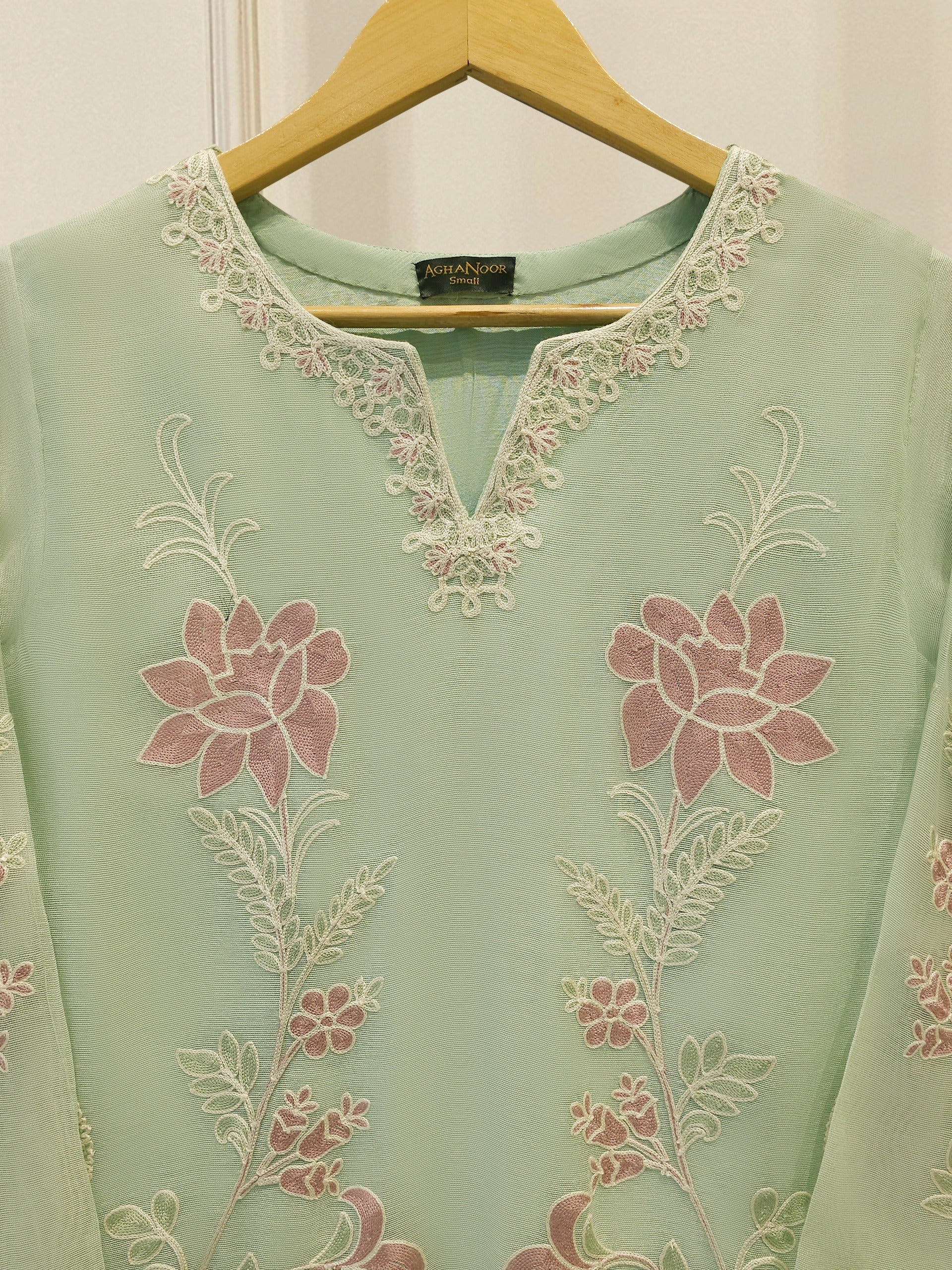 2 Piece - Pure Embroidered Cotton Net Suit S114052
