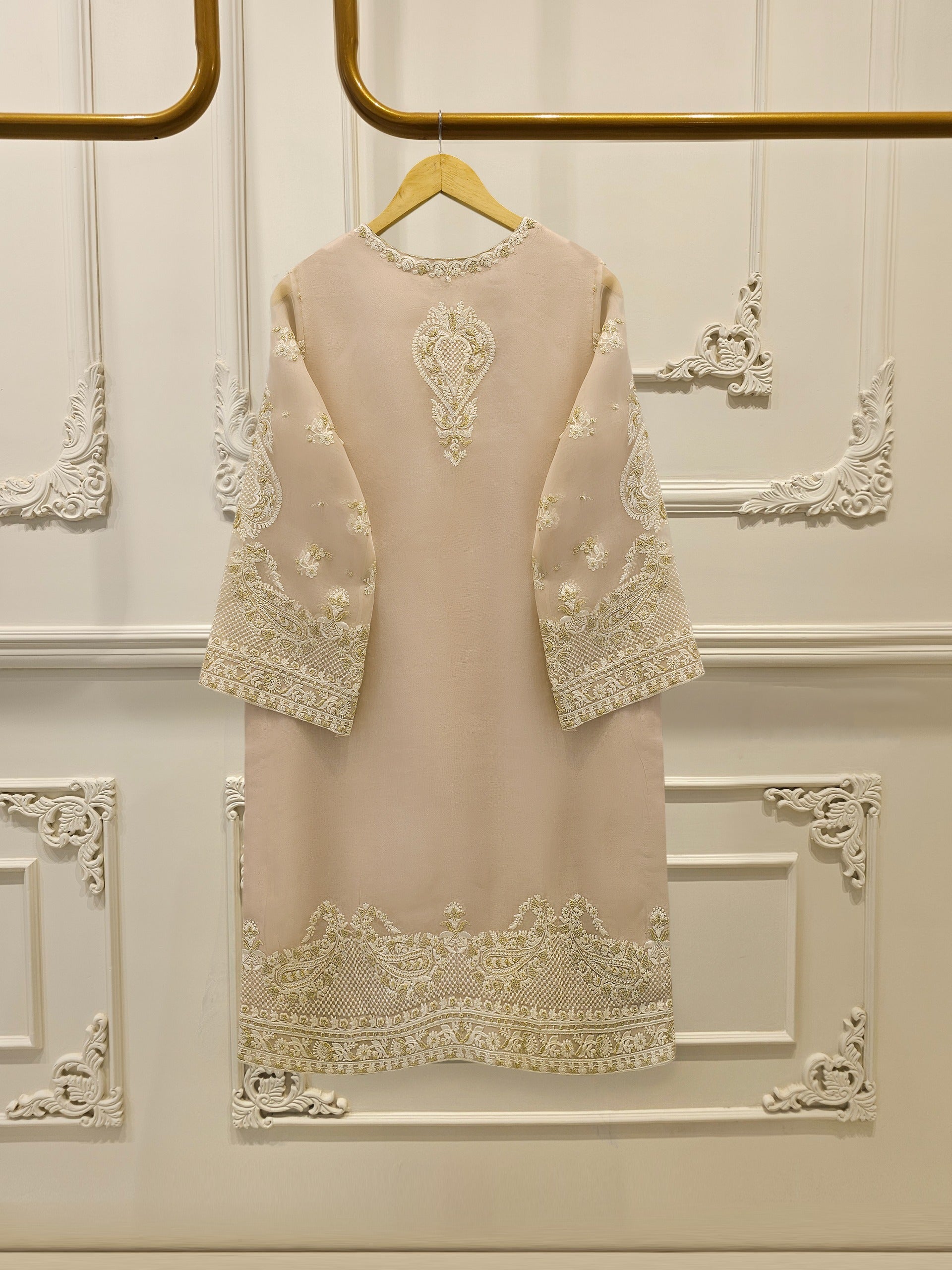3 Piece - Pure Organza Embroidered Suit S114060
