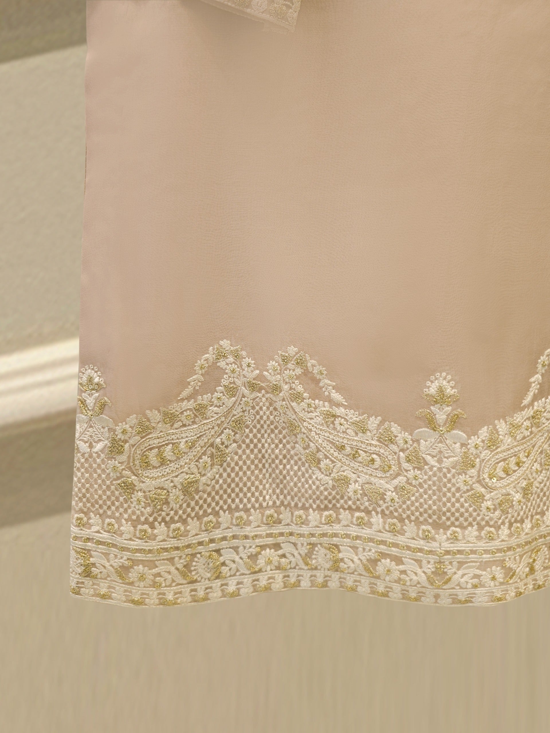 3 Piece - Pure Organza Embroidered Suit S114060