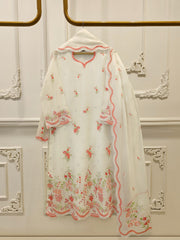 3 Piece - Pure Embroidered Cotton Net Suit S114104