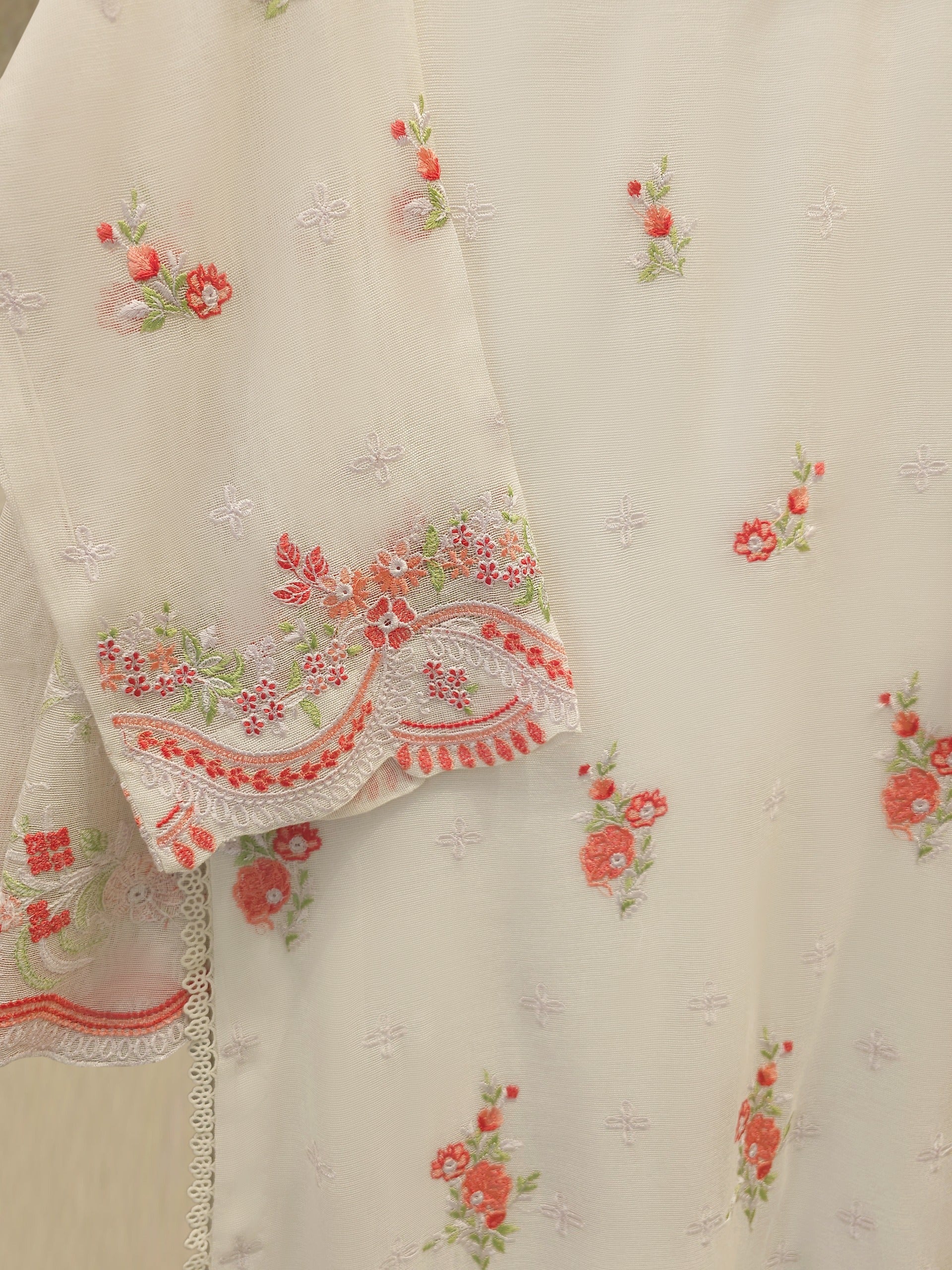 3 Piece - Pure Embroidered Cotton Net Suit S114104