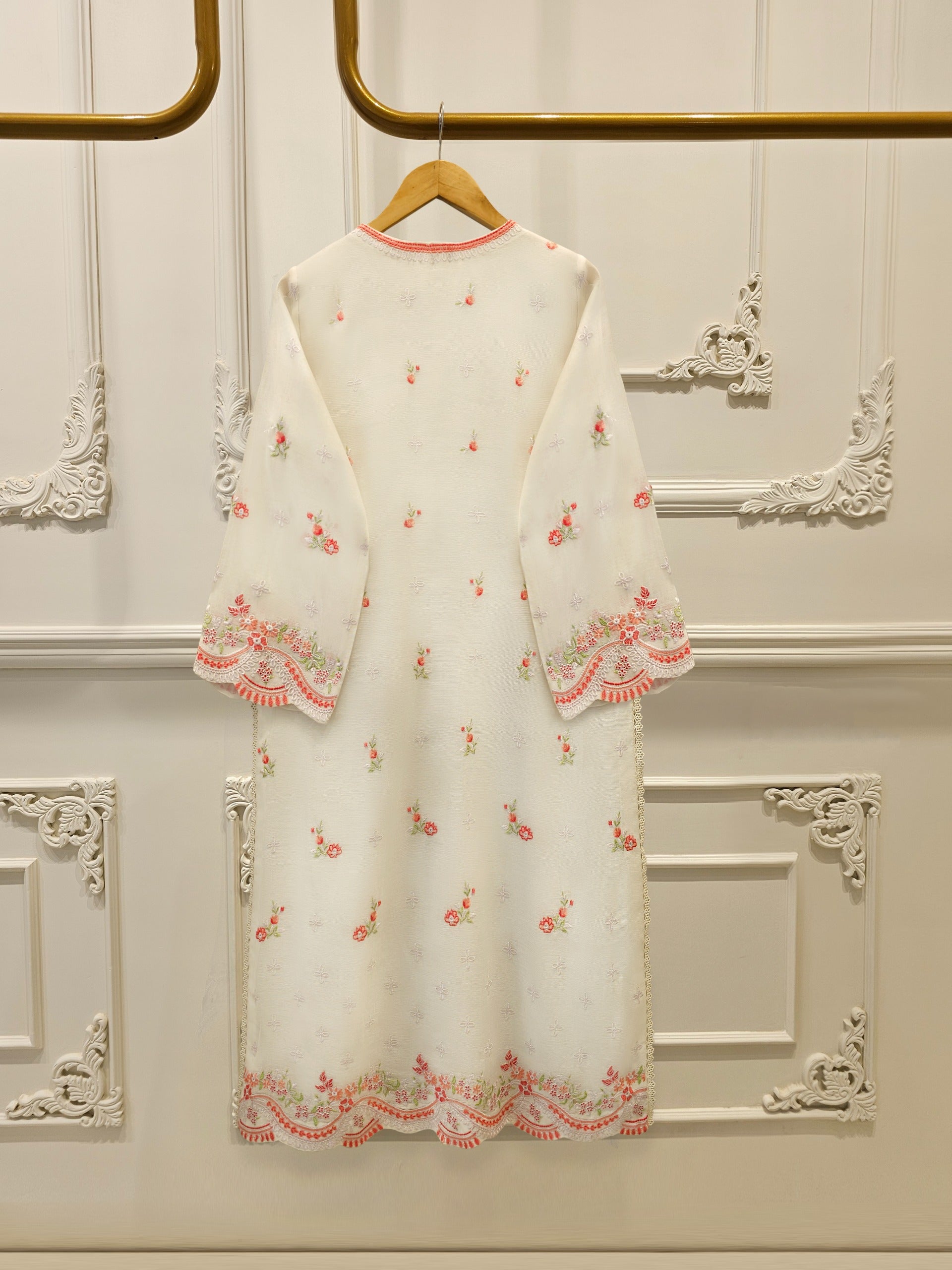 3 Piece - Pure Embroidered Cotton Net Suit S114104