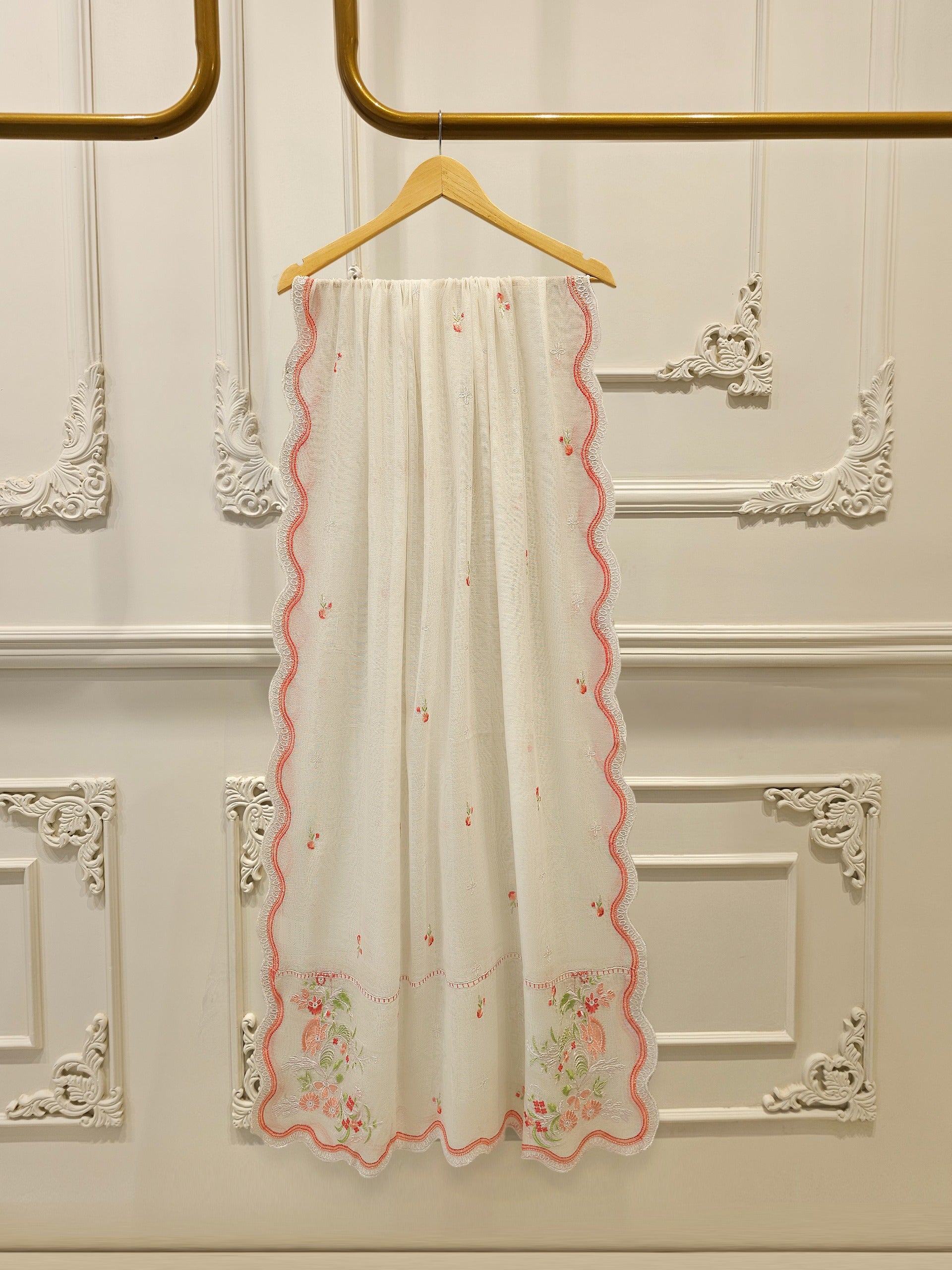 3 Piece - Pure Embroidered Cotton Net Suit S114104