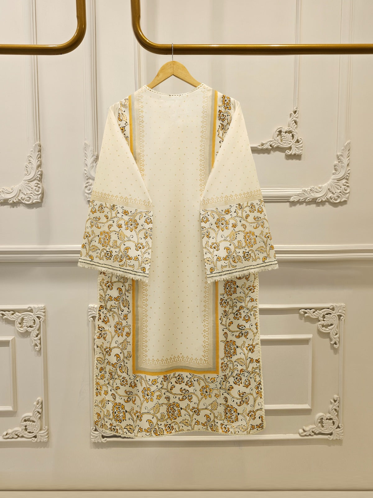 3 Piece - Hand Block Printed Kora Cotton Suit  S114196