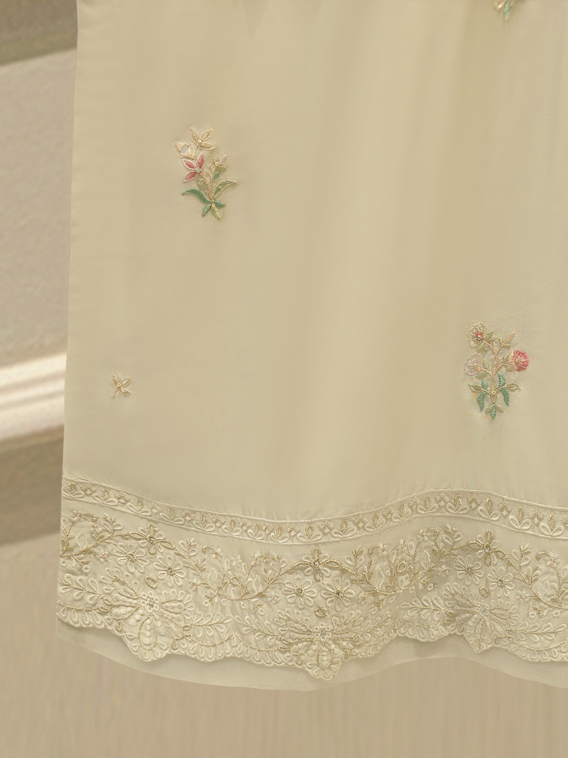 Pure Embroidered Sheesha Silk Shirt S114274
