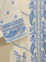 3 Piece - Pure Embroidered Cotton Net Suit S114301
