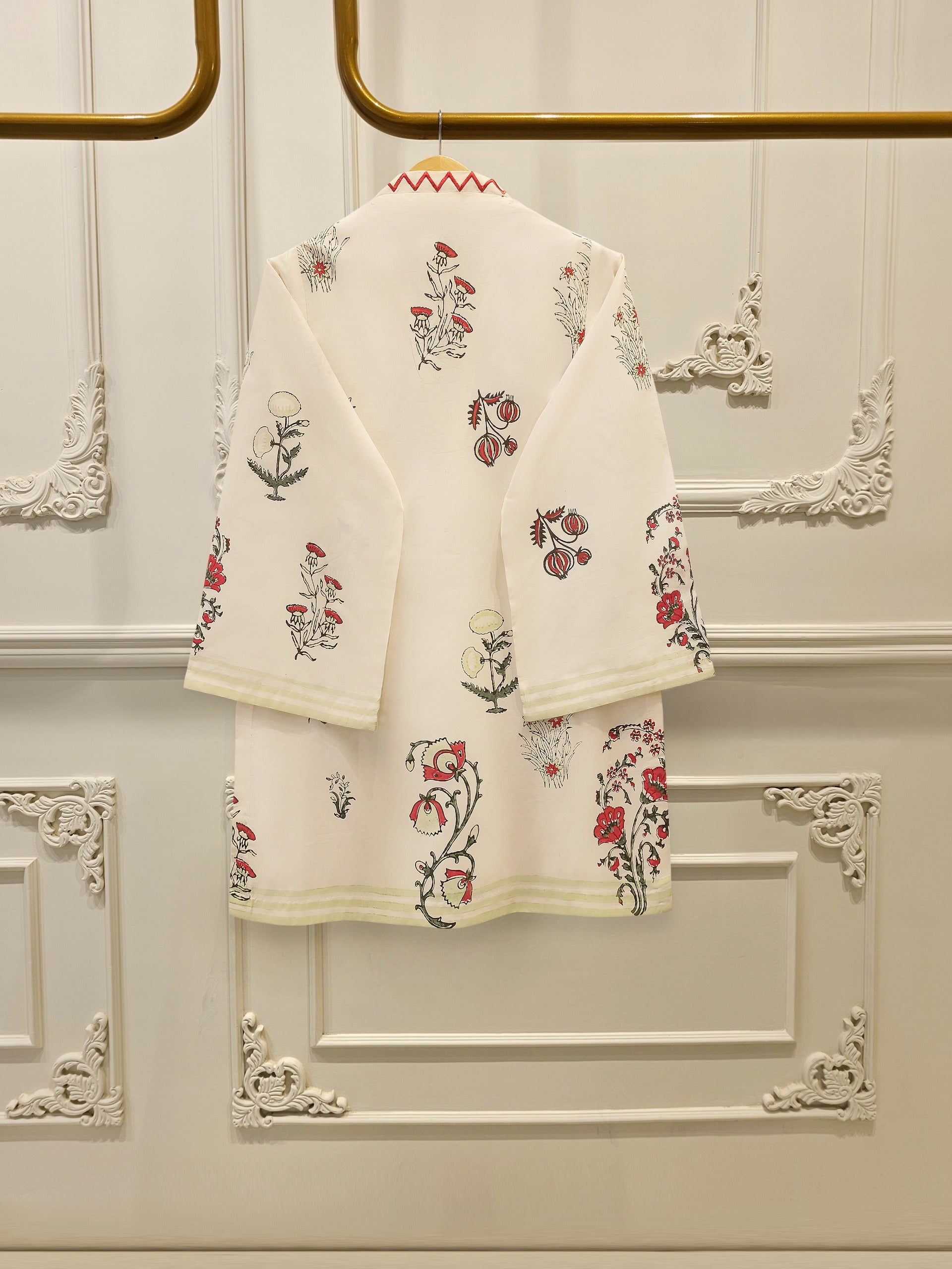 2 Piece - hand block print Cambric Suit S114318