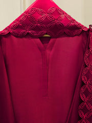 2 Piece - Pure Embroidered Cotton Net Suit S114783