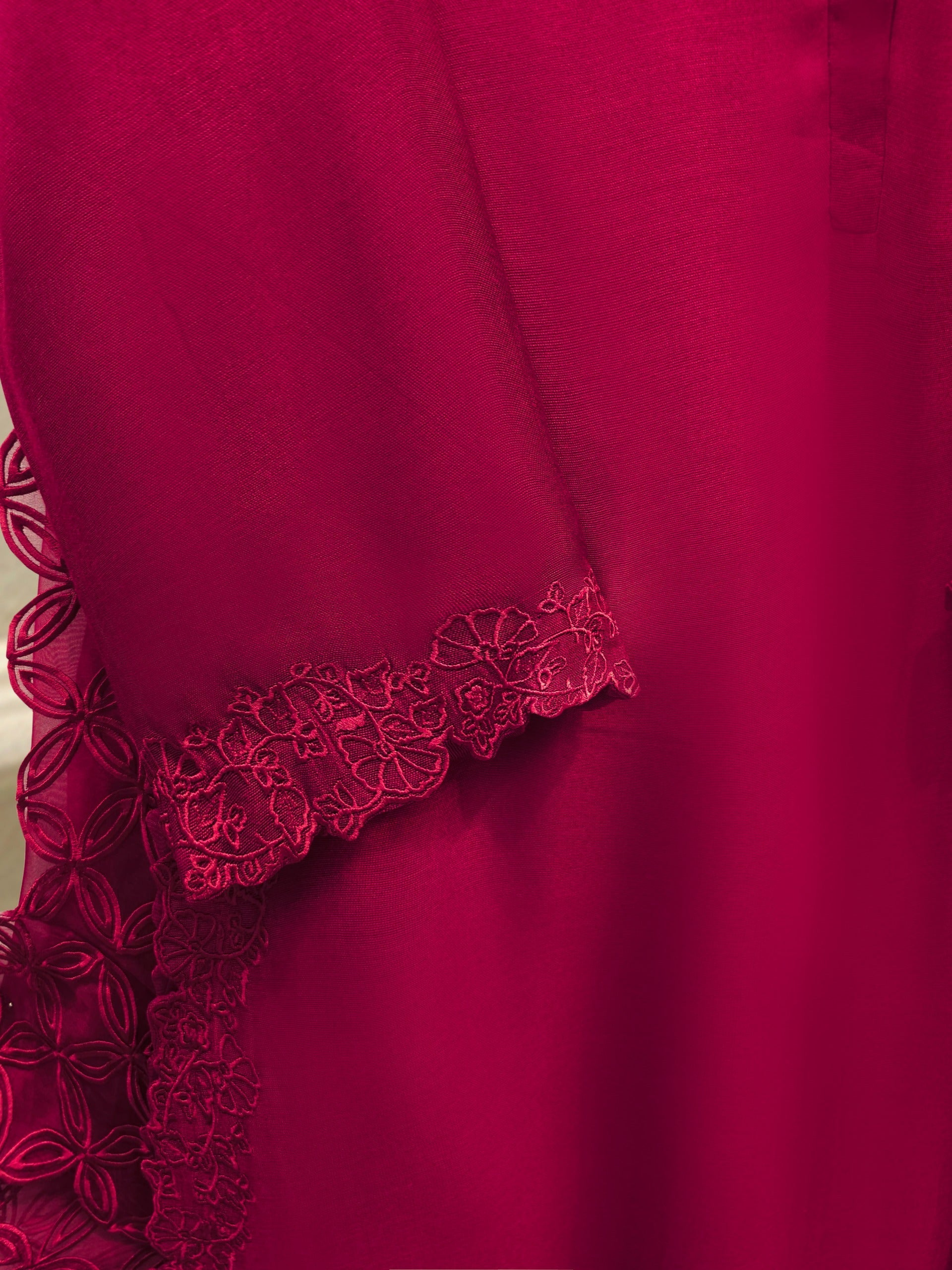 2 Piece - Pure Embroidered Cotton Net Suit S114783